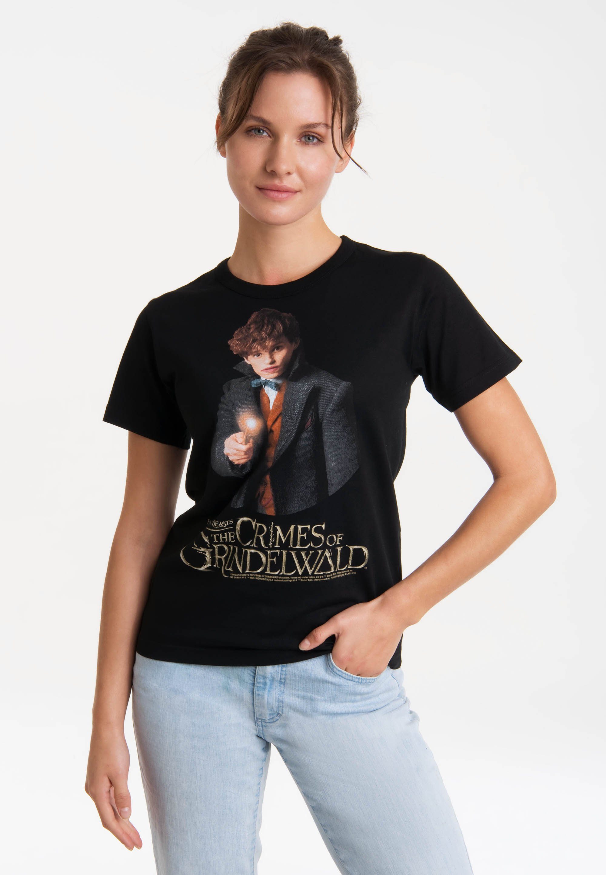 LOGOSHIRT T-Shirt Fantastic Beasts – Newt Scamander mit lizenziertem Print