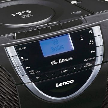 Lenco SCD-6900BK - Tragbarer Radio-CD-Player mit DAB+, BT und Kassette CD-Radiorecorder (Digitalradio (DAB)