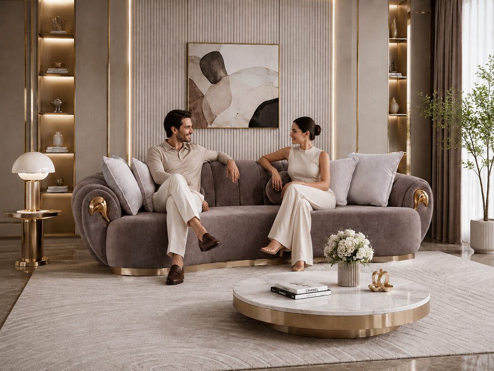 JVmoebel Sofa Moderne Polstergarnitur in elegantem Design für gemütliche Wohnräume, Made in Europa