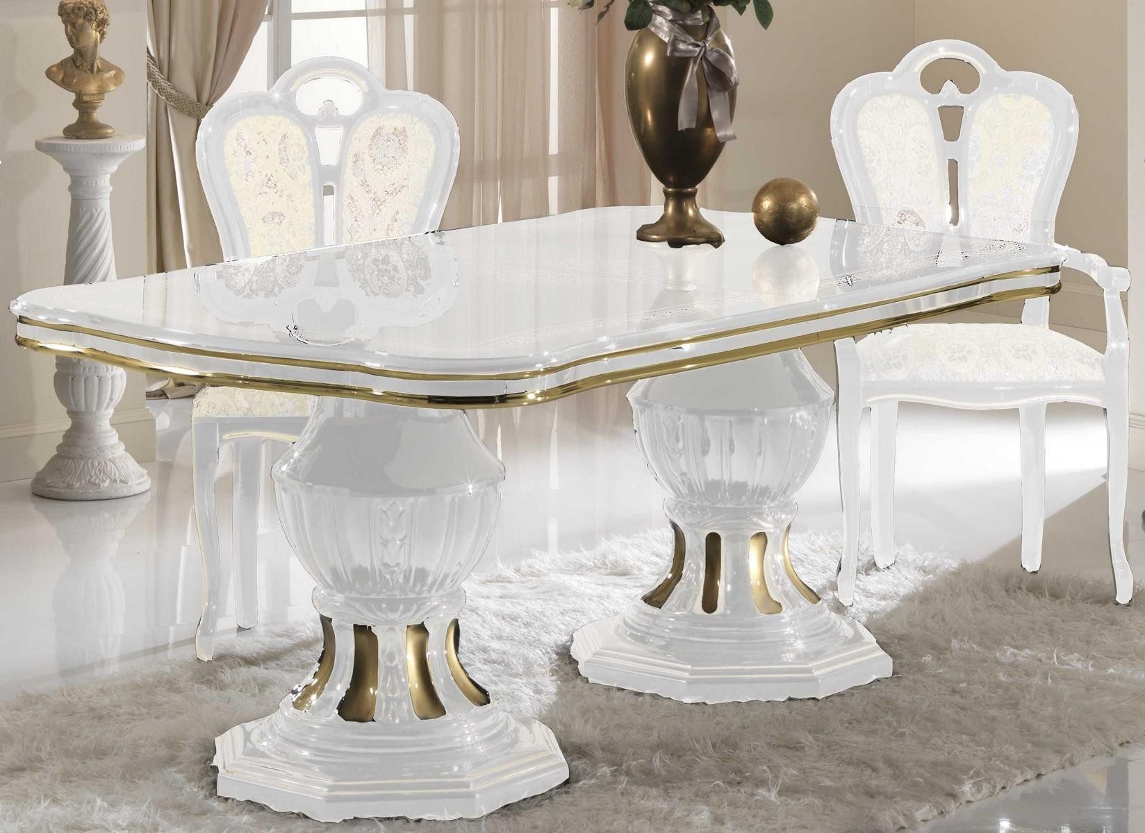 Xlmoebel Esstisch Klassischer Holz Tisch Hochglanz für italienisches Esszimmer, Made in Europa