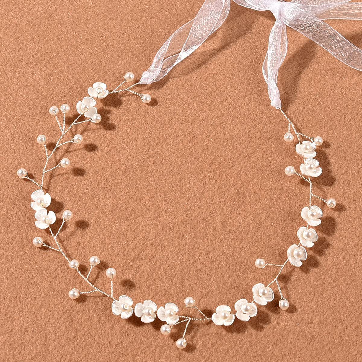 Zeremonie POCHUMIDUU Hochzeit Haarschmuck Festival Blumenkranz für Haargummi Damen Party Blumenstirnband, Kostüm Waldfee