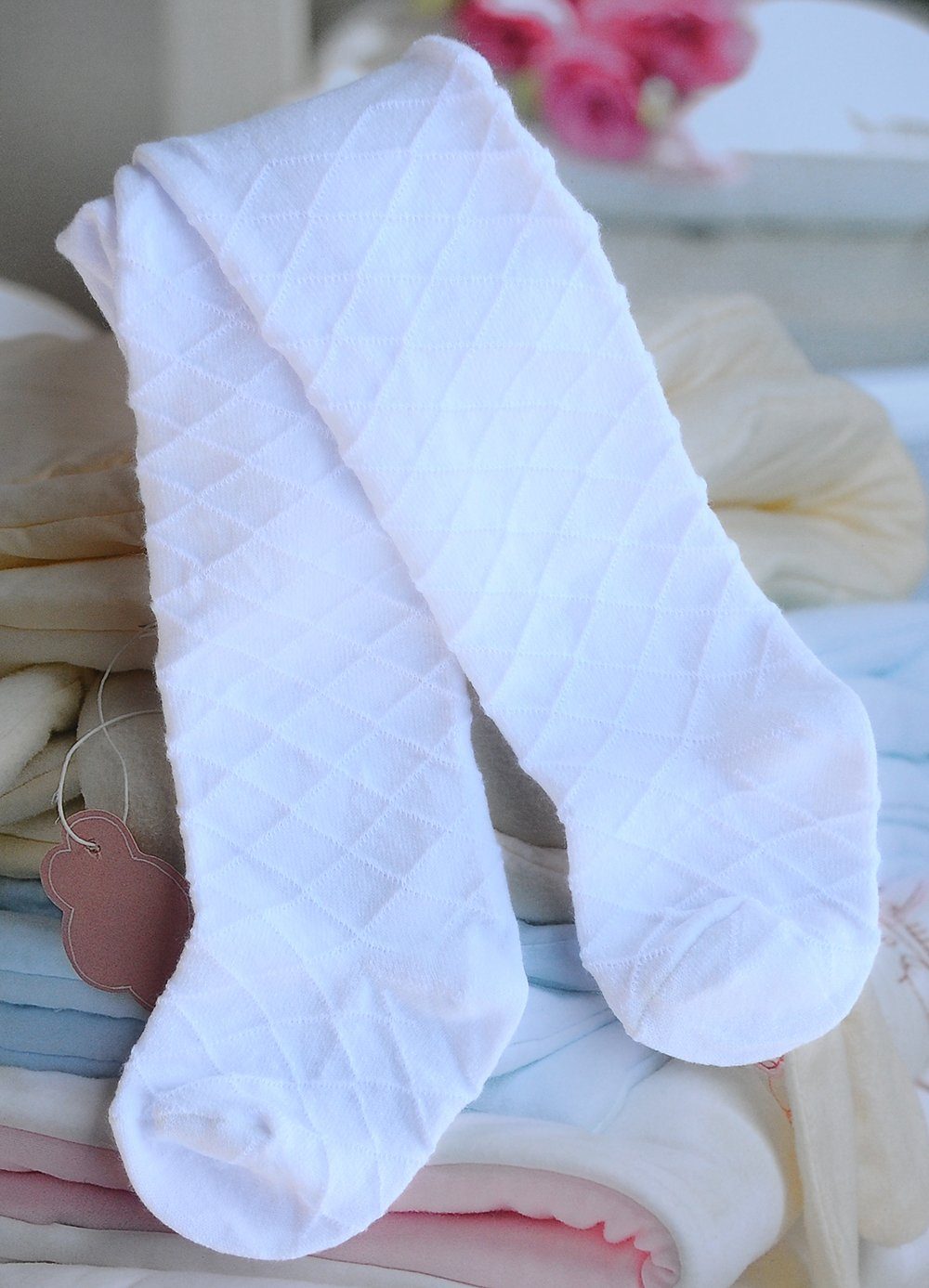 La Bortini Strumpfhose weiße Strumpfhose für Baby und Kleinkinder festlich