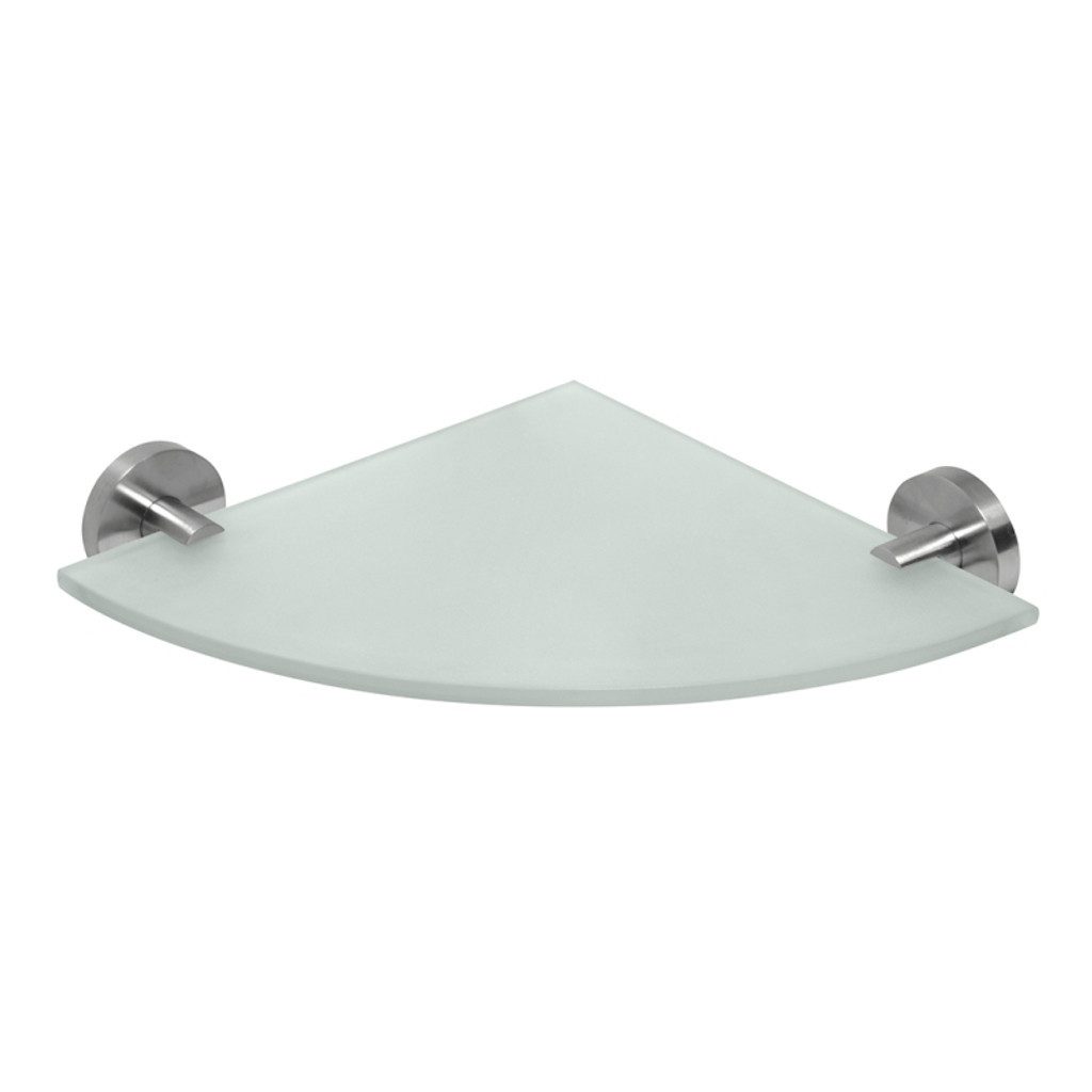 BRILLANTBAD® Duschablage BEO Glasablage Eckmodell Edelstahl matt für Bad & Küche >> Bohren