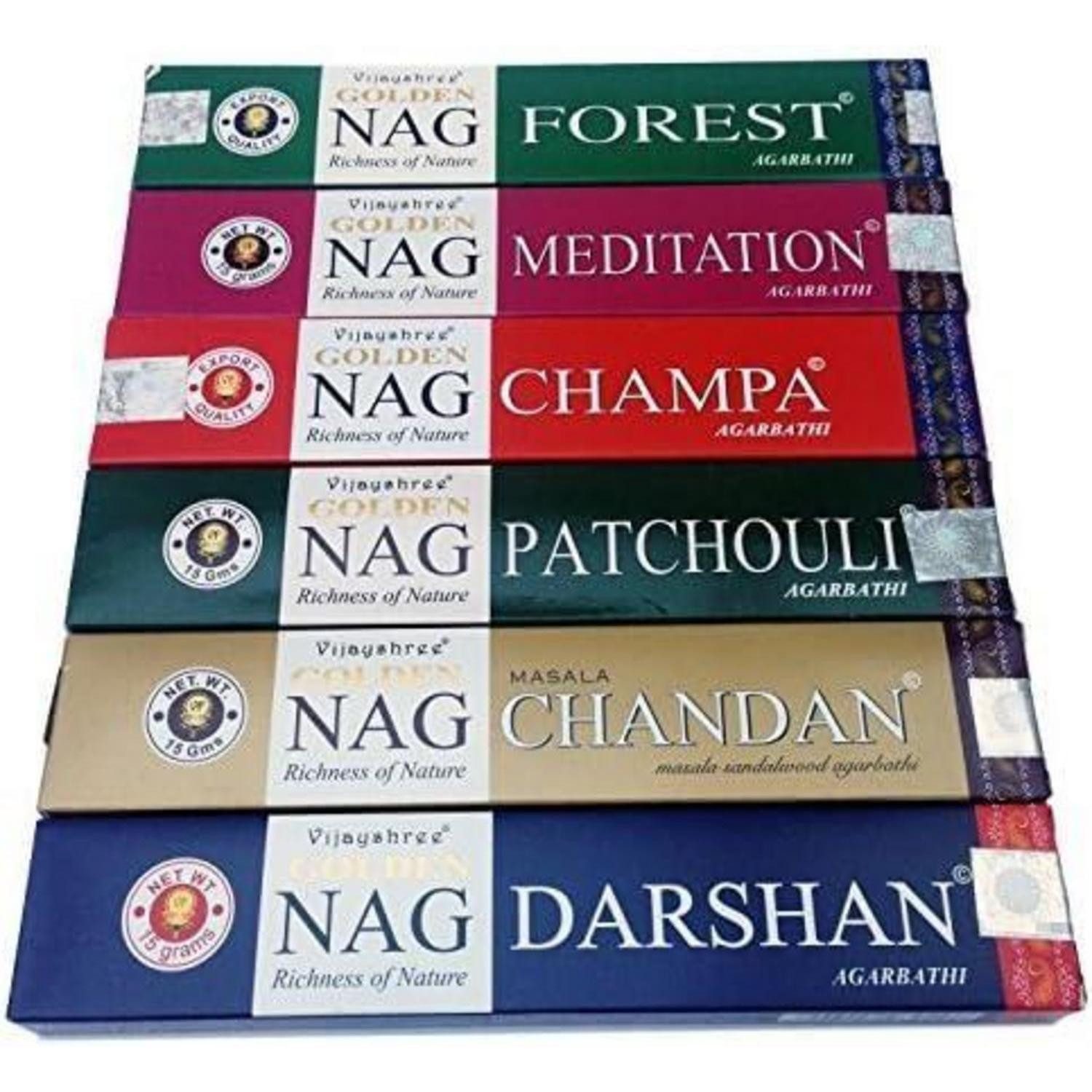 LuxusKollektion Räucherstäbchen-Halter Räucherstäbchen Nag Champa 6 Boxen Nag Champa 6 Stück