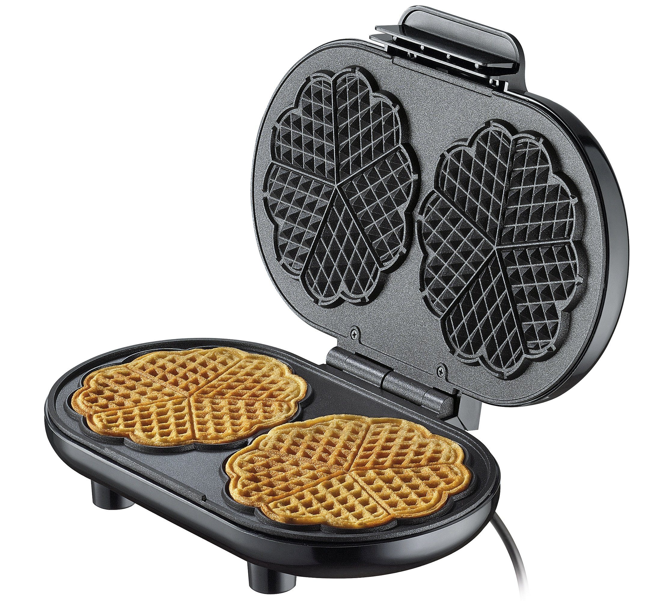 Cilio 2-in-1-Kombi-Waffeleisen Waffeleisen Waffelautomat Belgische Waffeln Cilio CLASSIC DUO Herz, 1200,00 W