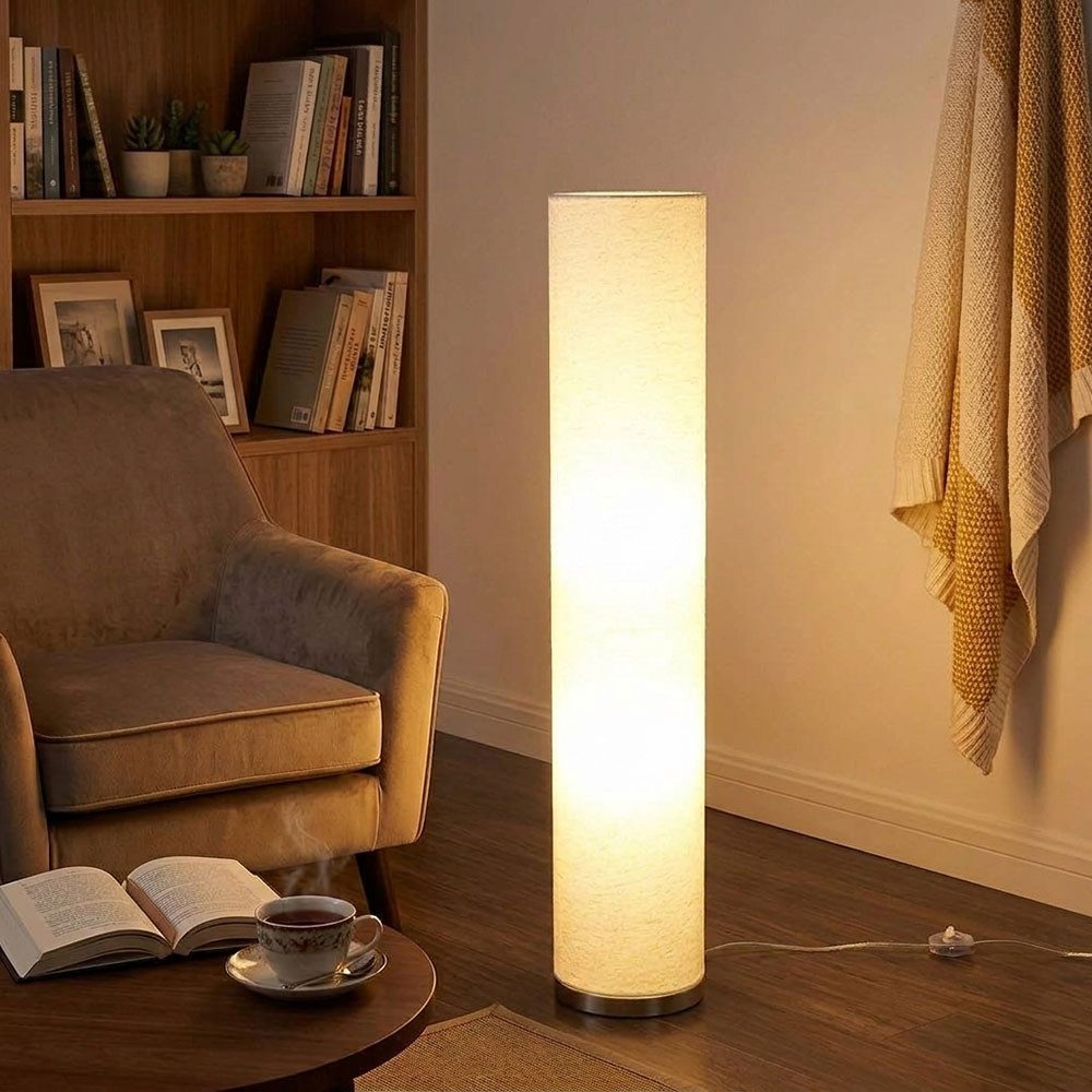 GLOBO LIGHTING LED Stehlampe, Leuchtmittel inklusive, Warmweiß, Stehlampe Stehleuchte Wohnzimmerlampe 3 flammig Stoff weiß LED H 110cm