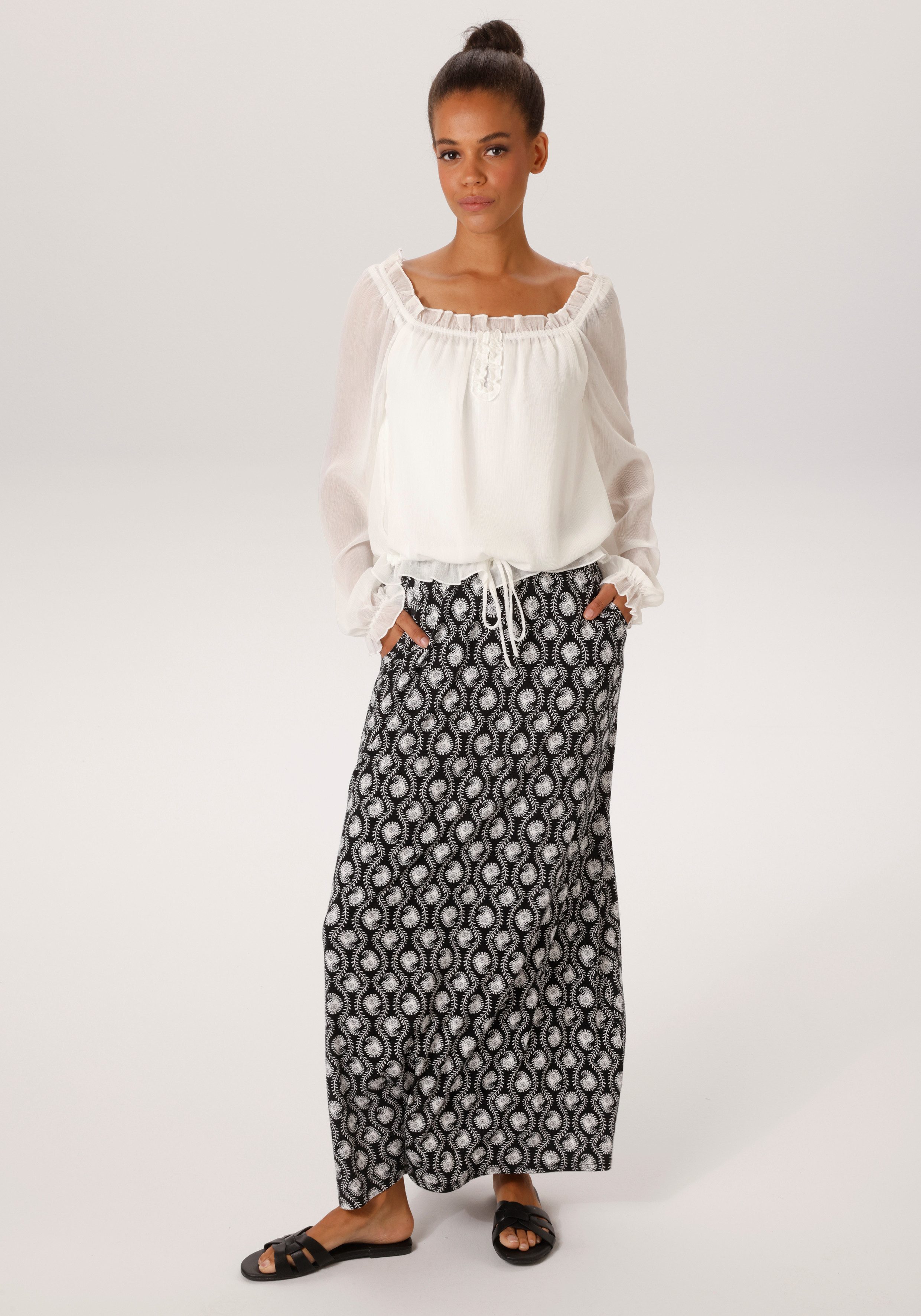 Aniston CASUAL Schlupfbluse aus strukturiertem Chiffon – Bild 4 von 5