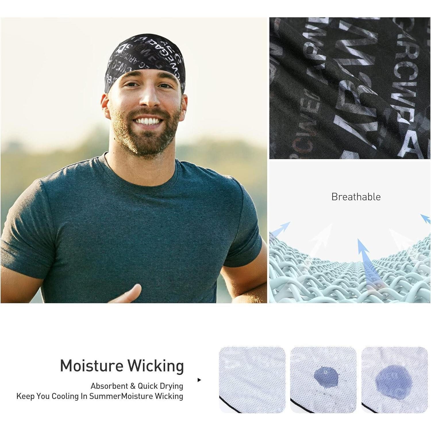 LuxusKollektion Schirmmütze Bandana Cap Kopftuch Radsport UV Schutz Einheitsgröße 1 Blue+1 White