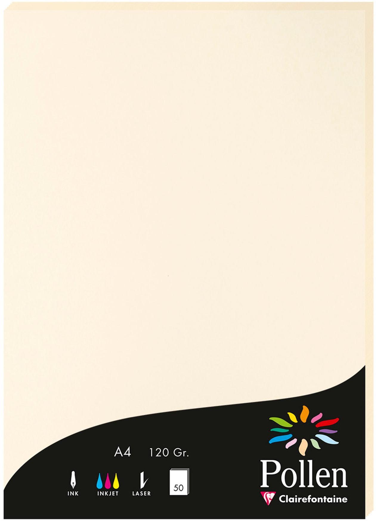 CLAIREFONTAINE Designpapier Бумага Pollen A4 120g 50 Blatt elfenbein