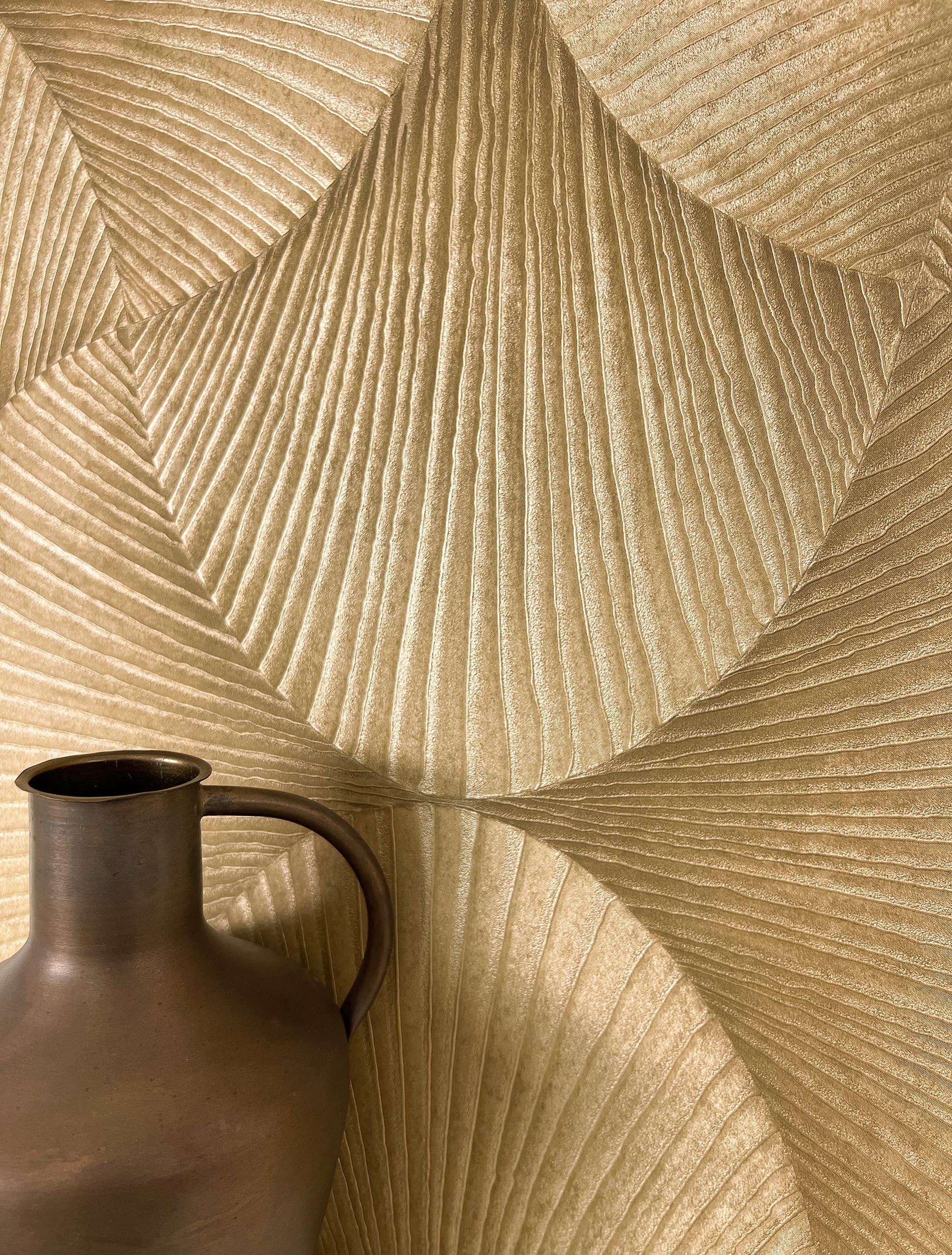 Newroom Vliestapete, Gold Tapete Glamour Muster günstig online kaufen