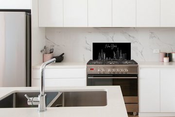 MuchoWow Küchenrückwand Skyline - New York - Amerika - Stadt - Linienkunst, (1-tlg), 60x30 cm, Wandschutz, gegen Fett und Schmutzflecken für Küchen