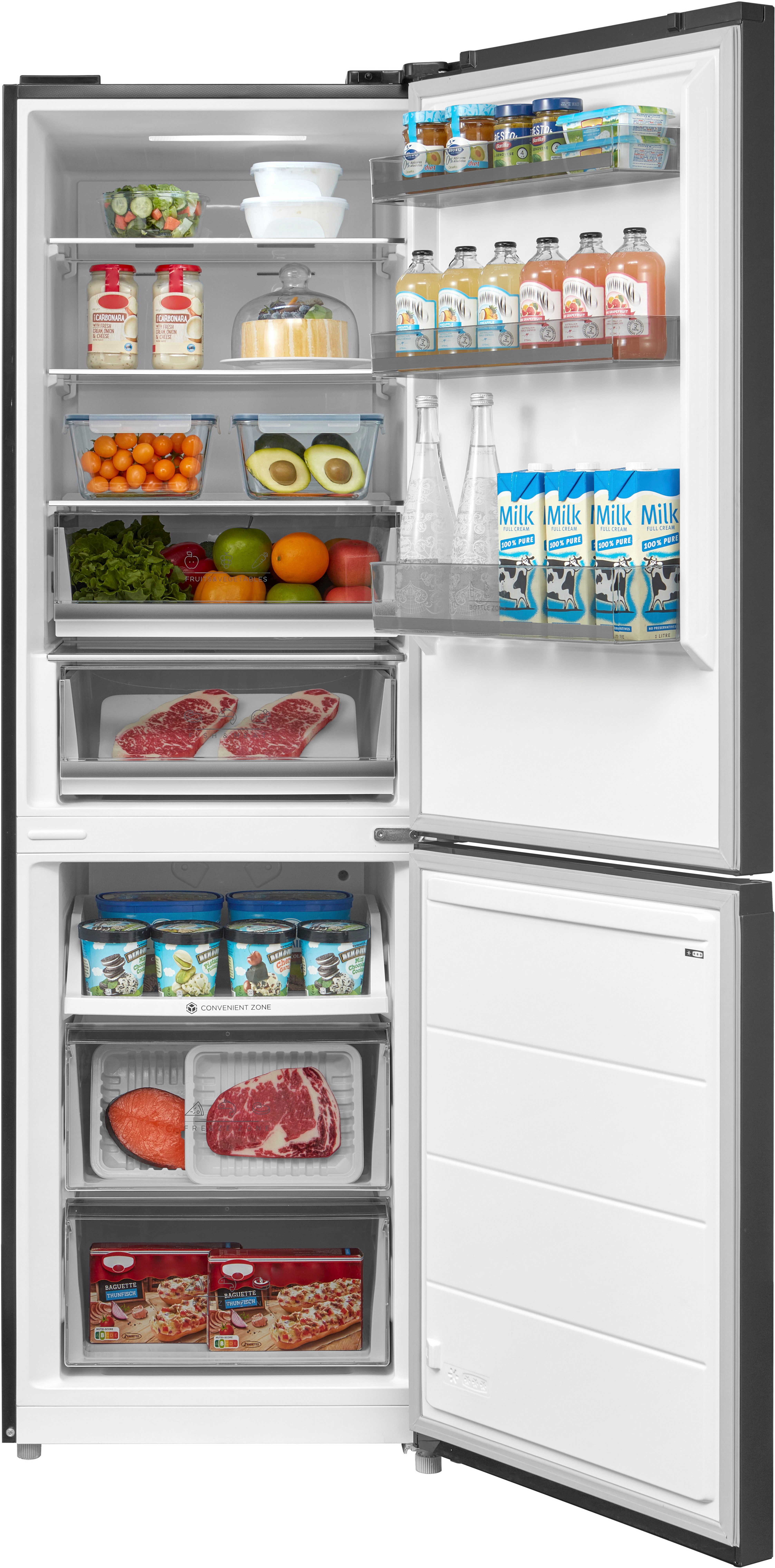 Hanseatic Kühl-/Gefrierkombination HKGKB18560BNFBI, 185 cm hoch, 59,5 cm breit