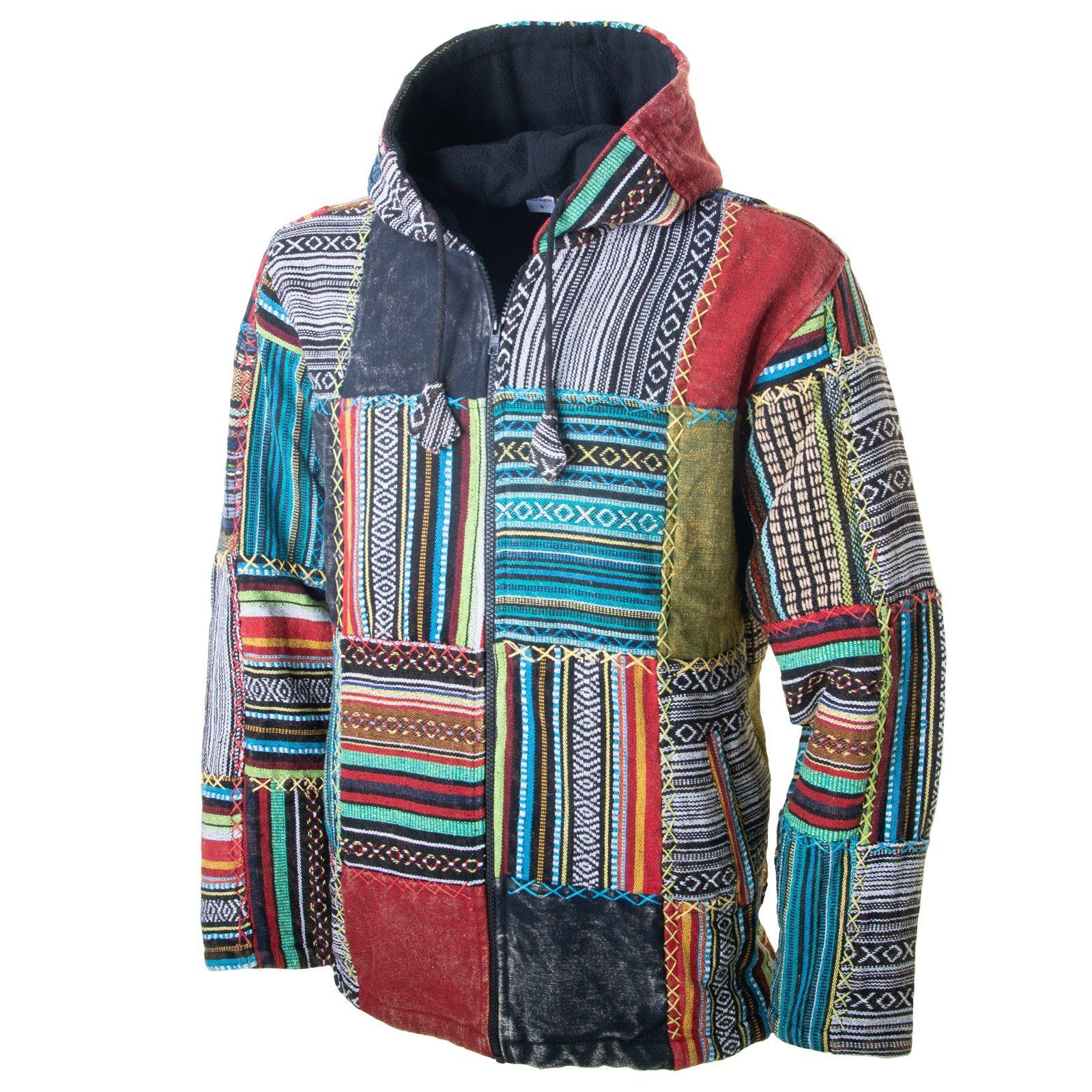KUNST UND MAGIE Kurzjacke KUNST&MAGIE Baja Jerga Unisex Patchwork Hoodie+Ka günstig online kaufen