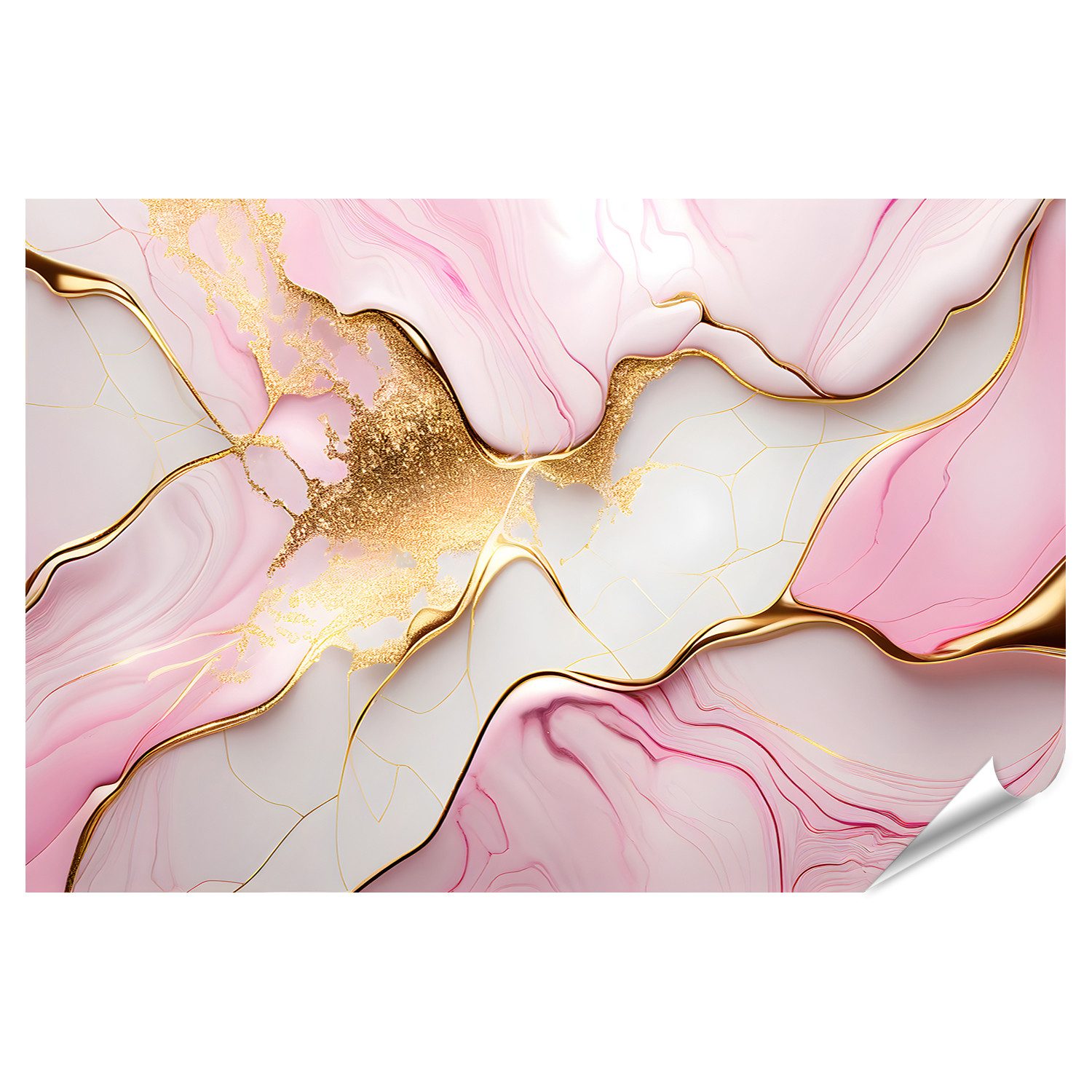 Poster Rosa Gold Marmor Abstrakter Hintergrund Flüssig Design Hell Bilder