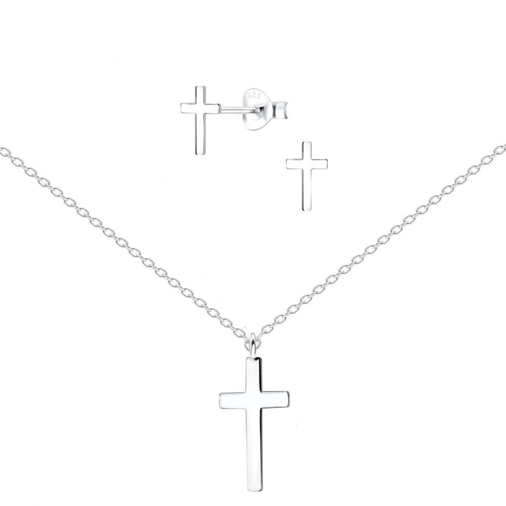 ALEXANDER YORK Schmuckset Kreuz, 4-tlg. (Schmuckset), 925 Sterling Silber