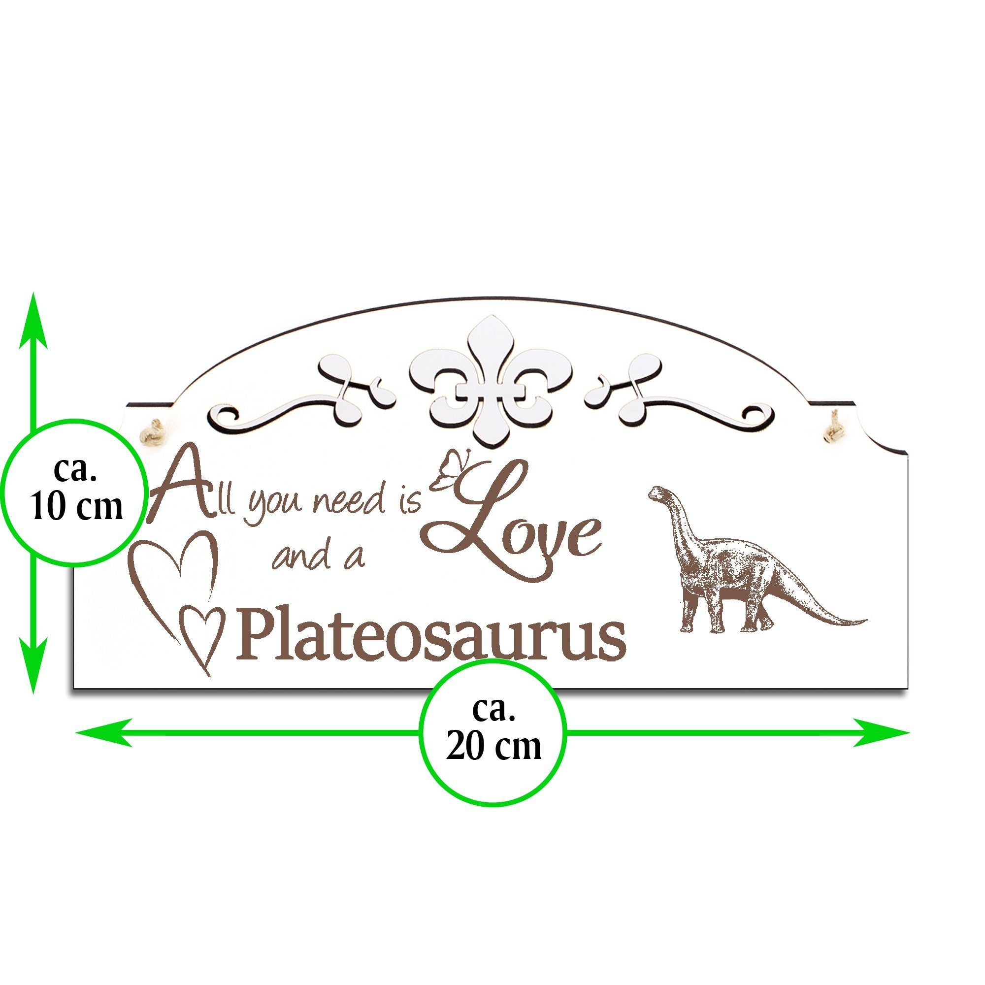 Plateosaurus 20x10cm Deko need All Dinosaurier you Dekolando is Love Hängedekoration