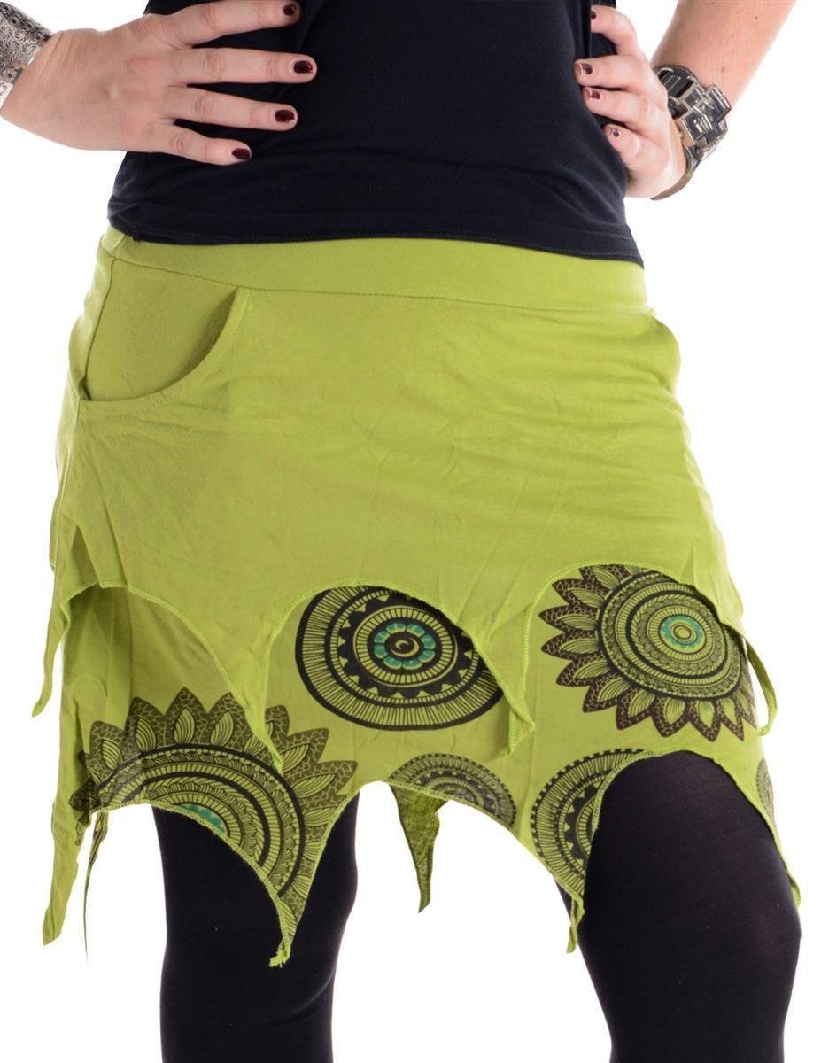 Vishes Zipfelrock Lagenlook Minirock aus Baumwolle günstig online kaufen