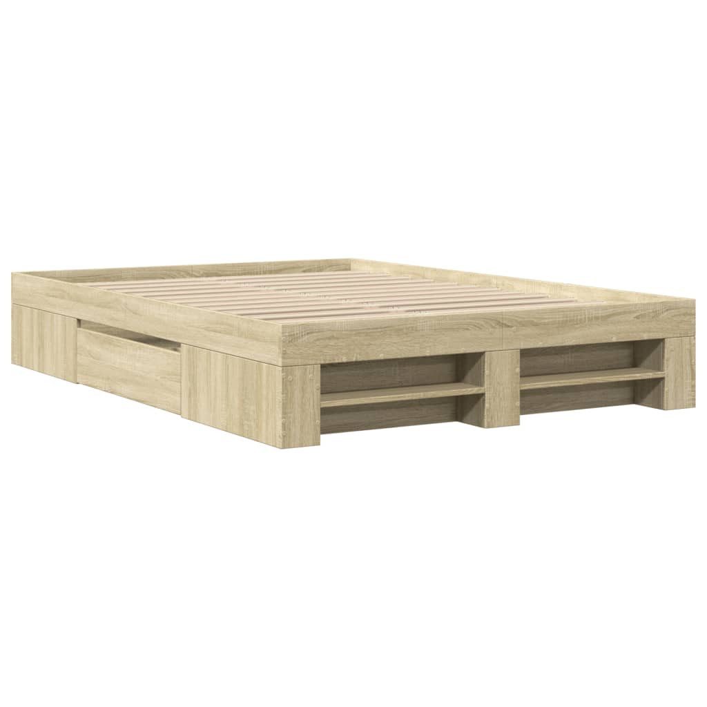 vidaXL Bettgestell 140 x 200 cm Bettgestell Sonoma Eiche 140x200 cm Holzwerkstoff für gem
