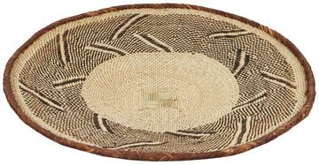 Afrika-Deko Dekoschale Handgefertigte Korbschale aus Simbabwe: Hochwertige geflochtene Schale, Dekoration in verschiedenen Größen mit hellem oder dunklem Rand