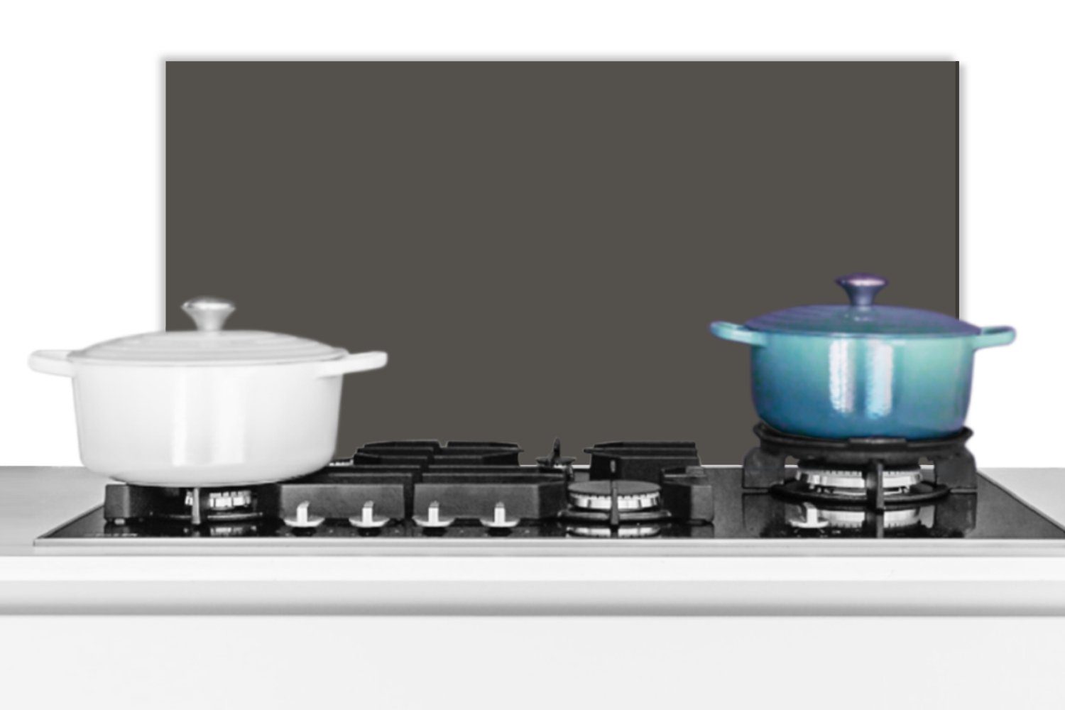 MuchoWow Küchenrückwand für Einfarbig, Wandschutz, Küchen Fett cm, - 60x30 und (1-tlg), gegen - Schmutzflecken Grau Farben