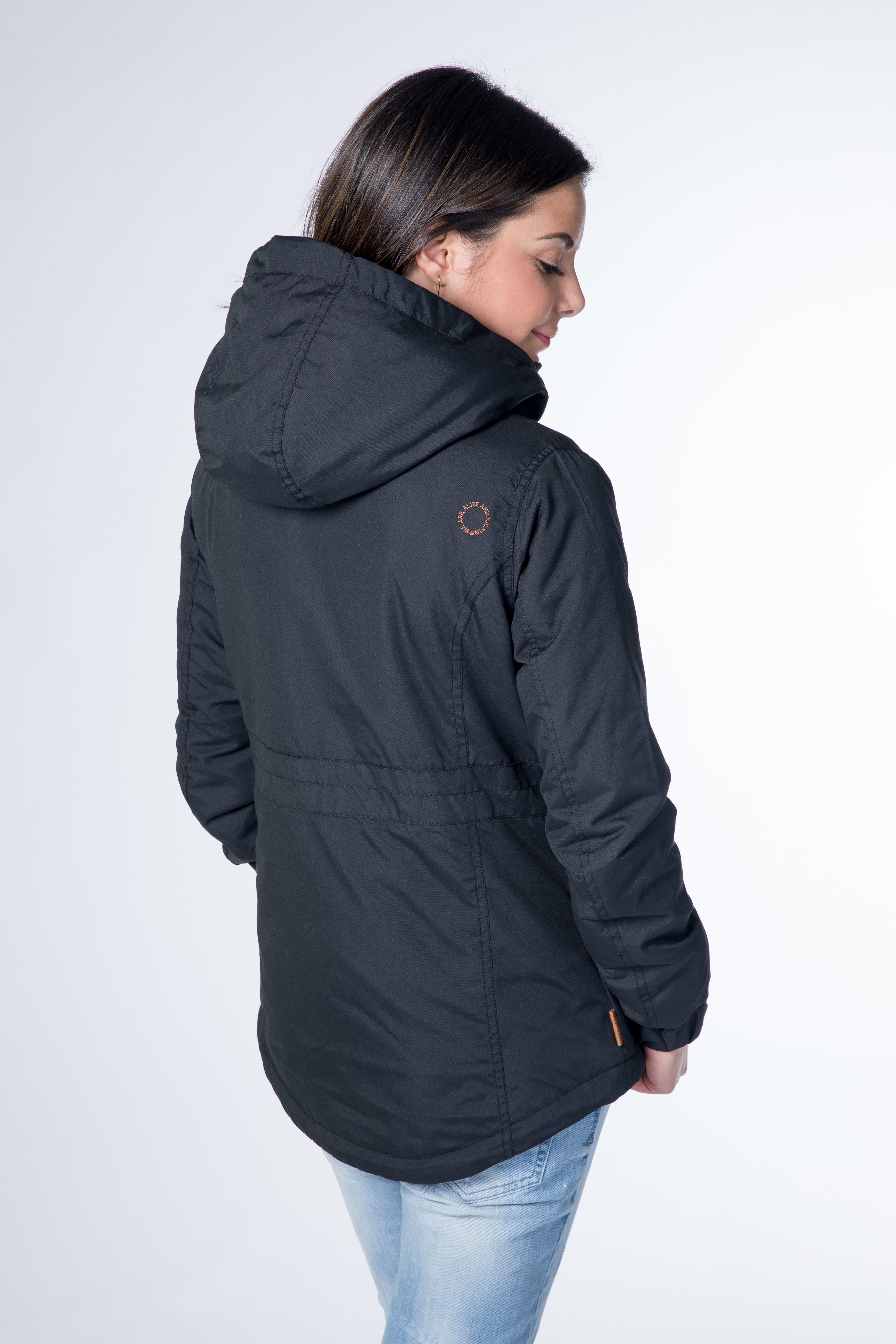 Alife & Kickin Winterjacke NAOMICA BLACK CS Jacket WOMEN mit Kapuze und Stehkragen