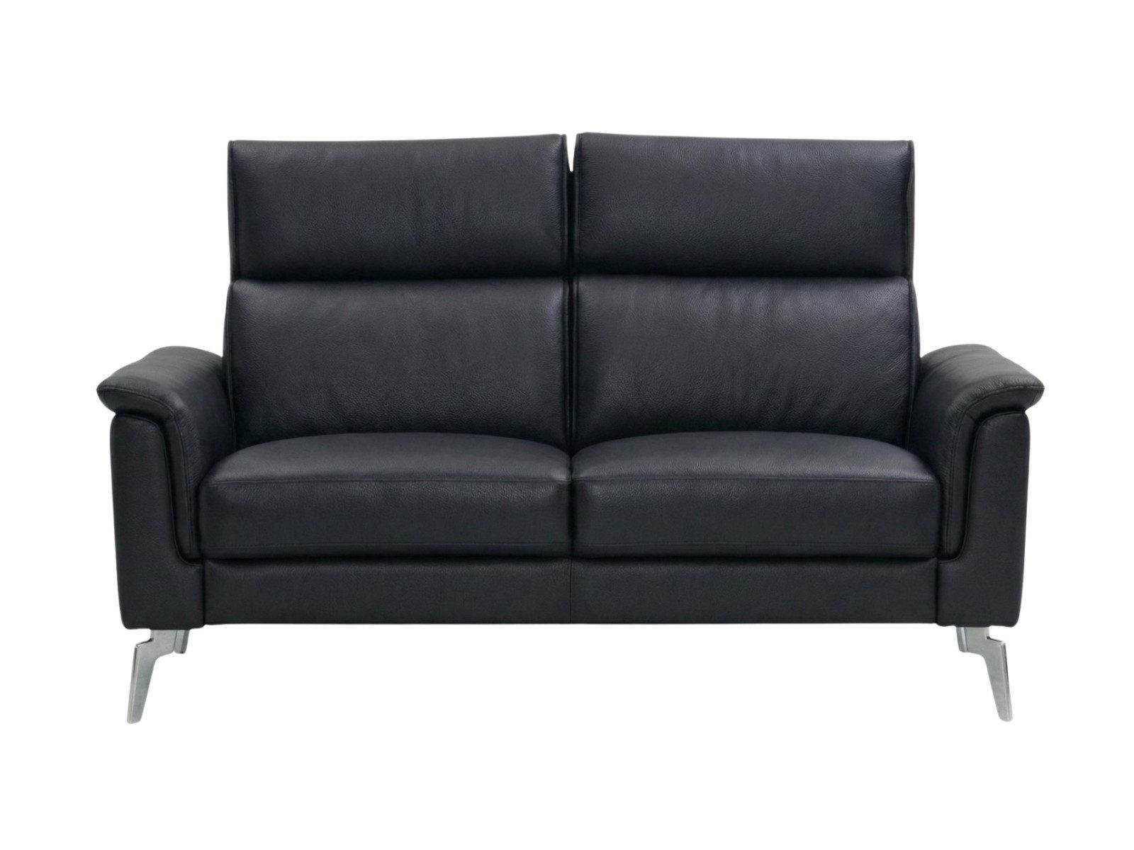 Villa Möbel Sofa Borea, 2-Sitzer 1 Teile, Echtleder-Sofa mit hoher Rückenlehne fürs Wohnzimmer