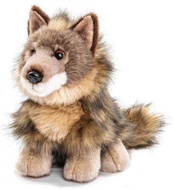 Uni-Toys Kuscheltier Wolf Junges, sitzend - 20 cm (Höhe) - Plüschtier, zu 100 % recyceltes Füllmaterial