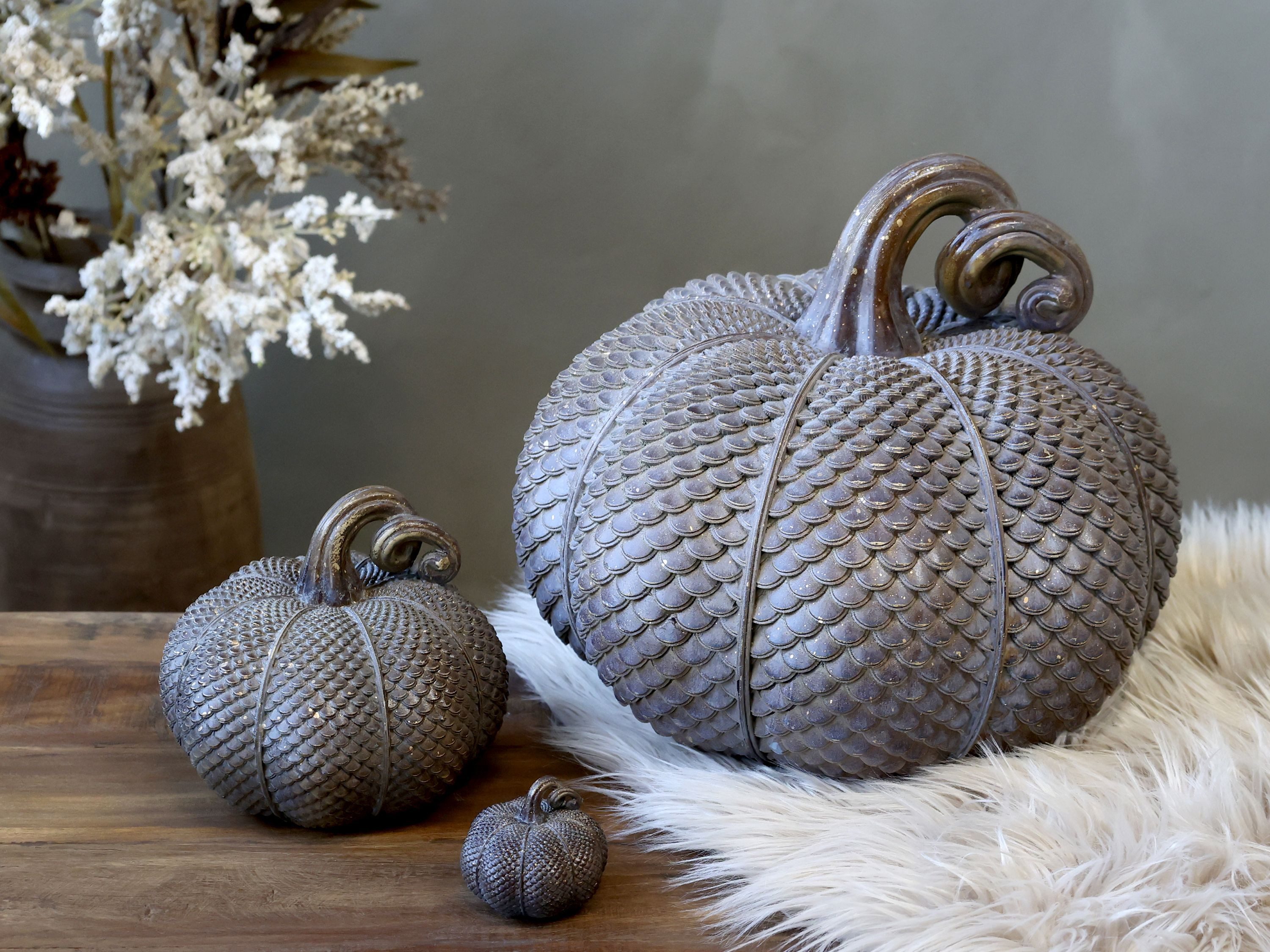Chic Antique Dekofigur Kürbis mit gold günstig online kaufen