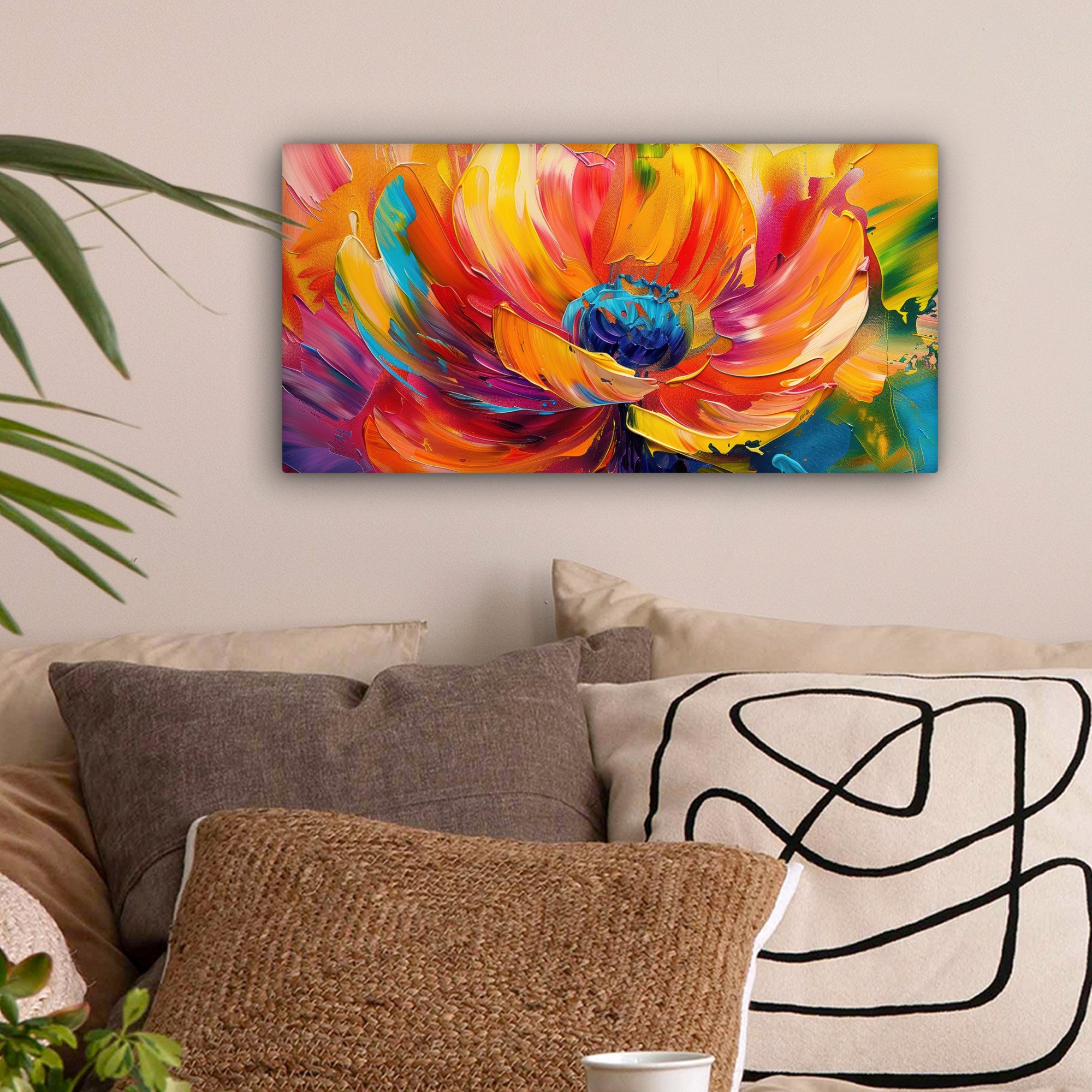OneMillionCanvasses® Leinwandbild Panorama Blume - Lackierung günstig online kaufen