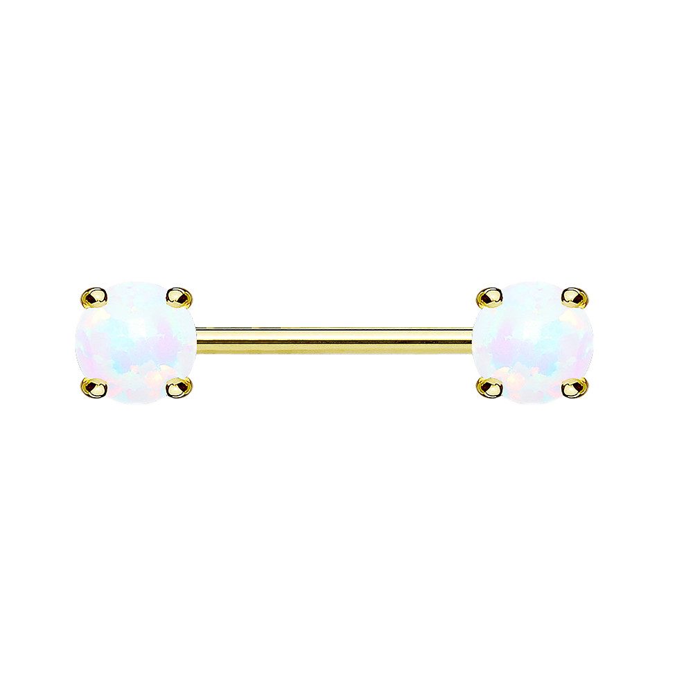 Intimpiercing Brustwarzenpiercing Nippelpiercing vergoldet mit Opal Steinen