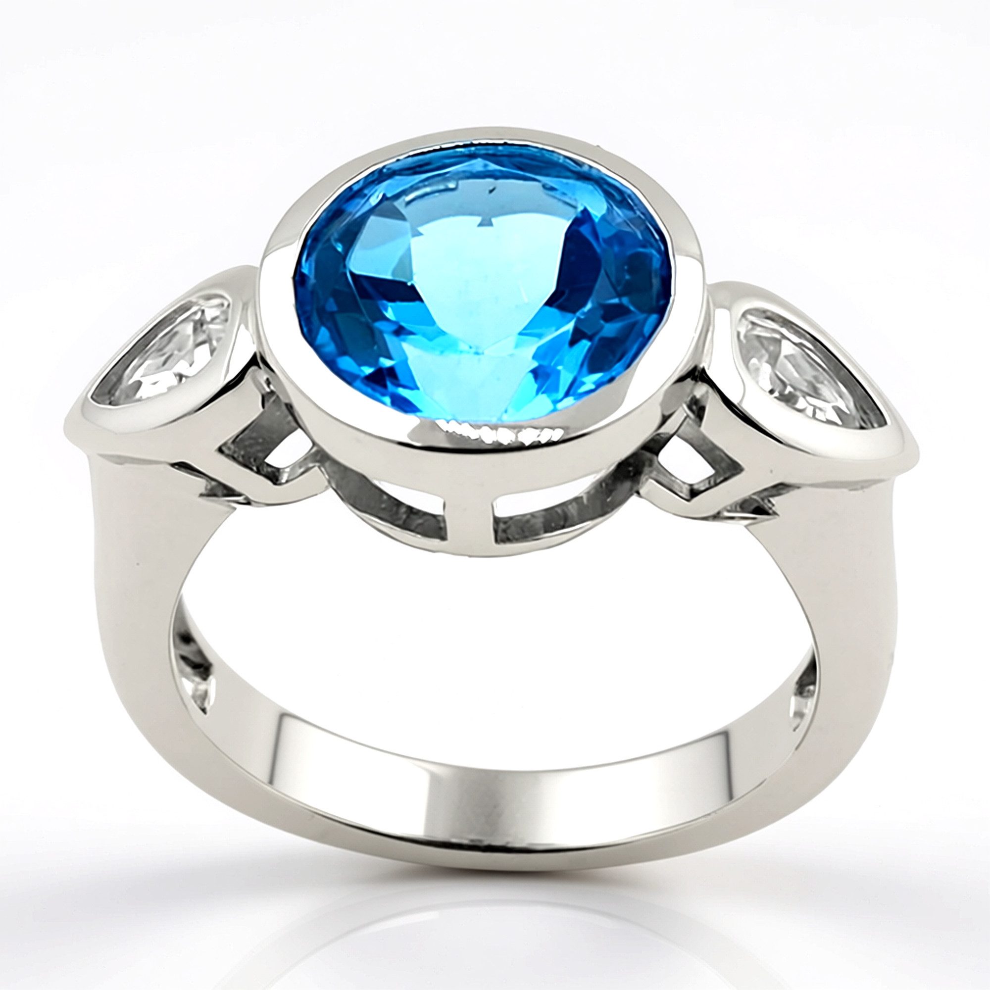 Cavill Silberring Cavill Ring aus 925 Sterlingsilber, blauer Topas 3,23 ct Tropfen (1-tlg)