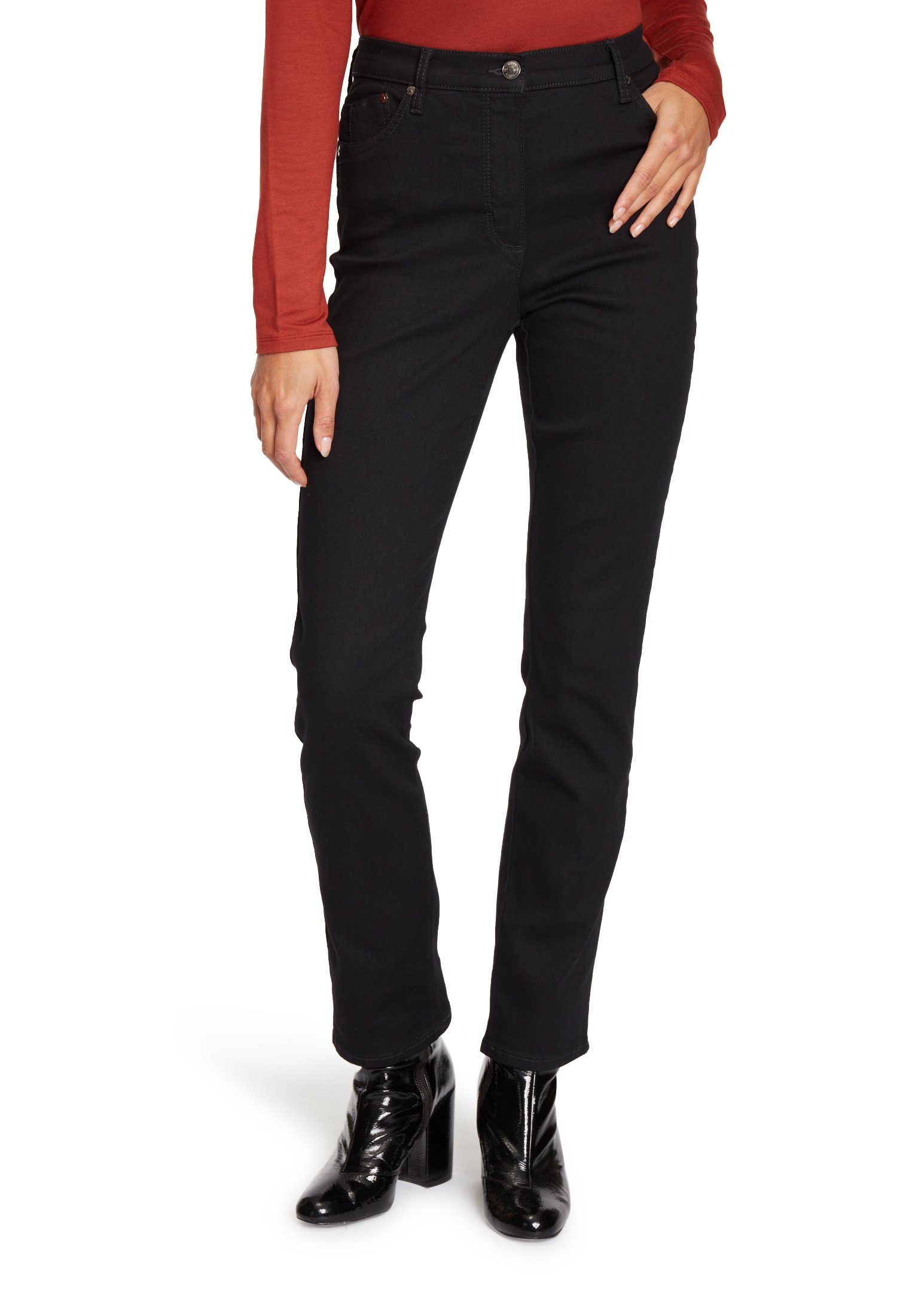 Betty Barclay Regular-fit-Jeans mit hohem Bund Schwarz/Schwarz