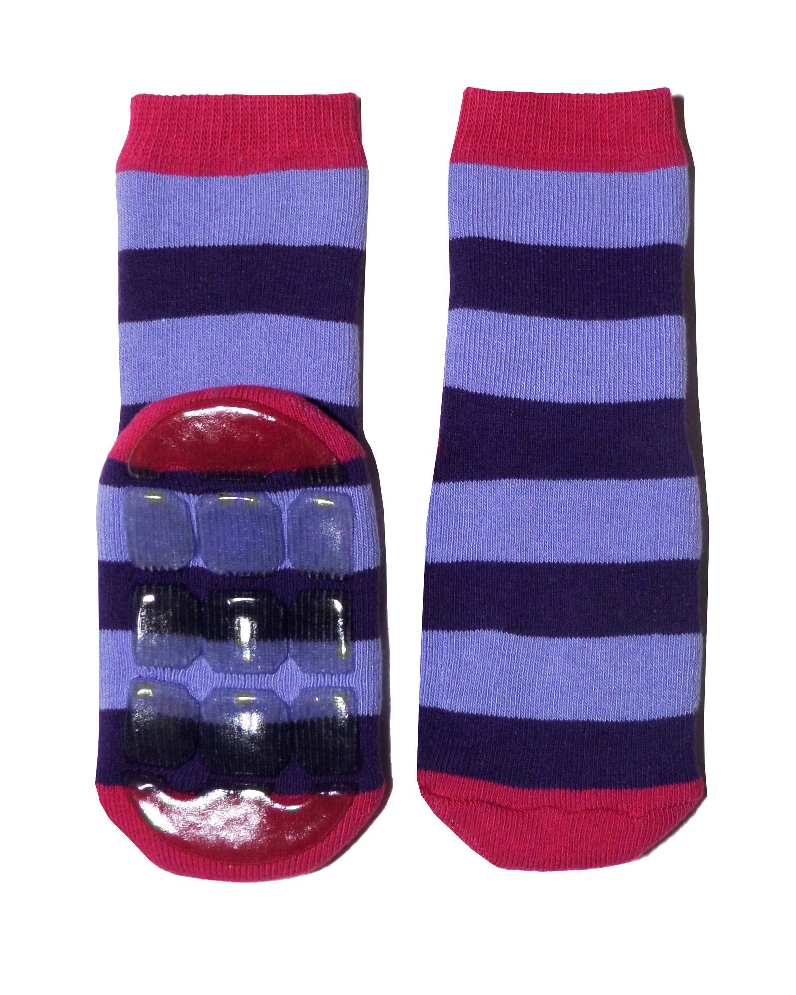 Weri Spezials Damen Stoppersocken ABS Socken Anti-Rutsch Socken in multicolor rubin-lila.Jedes Stück ein Unikat