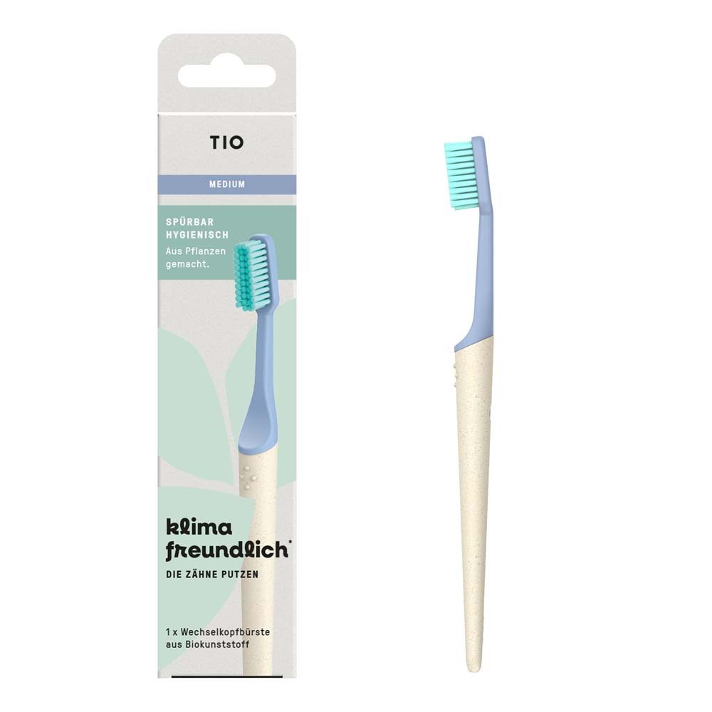Tio Zahnbürste Zahnbürste medium - sortiert Blau, Grün 2er Pack