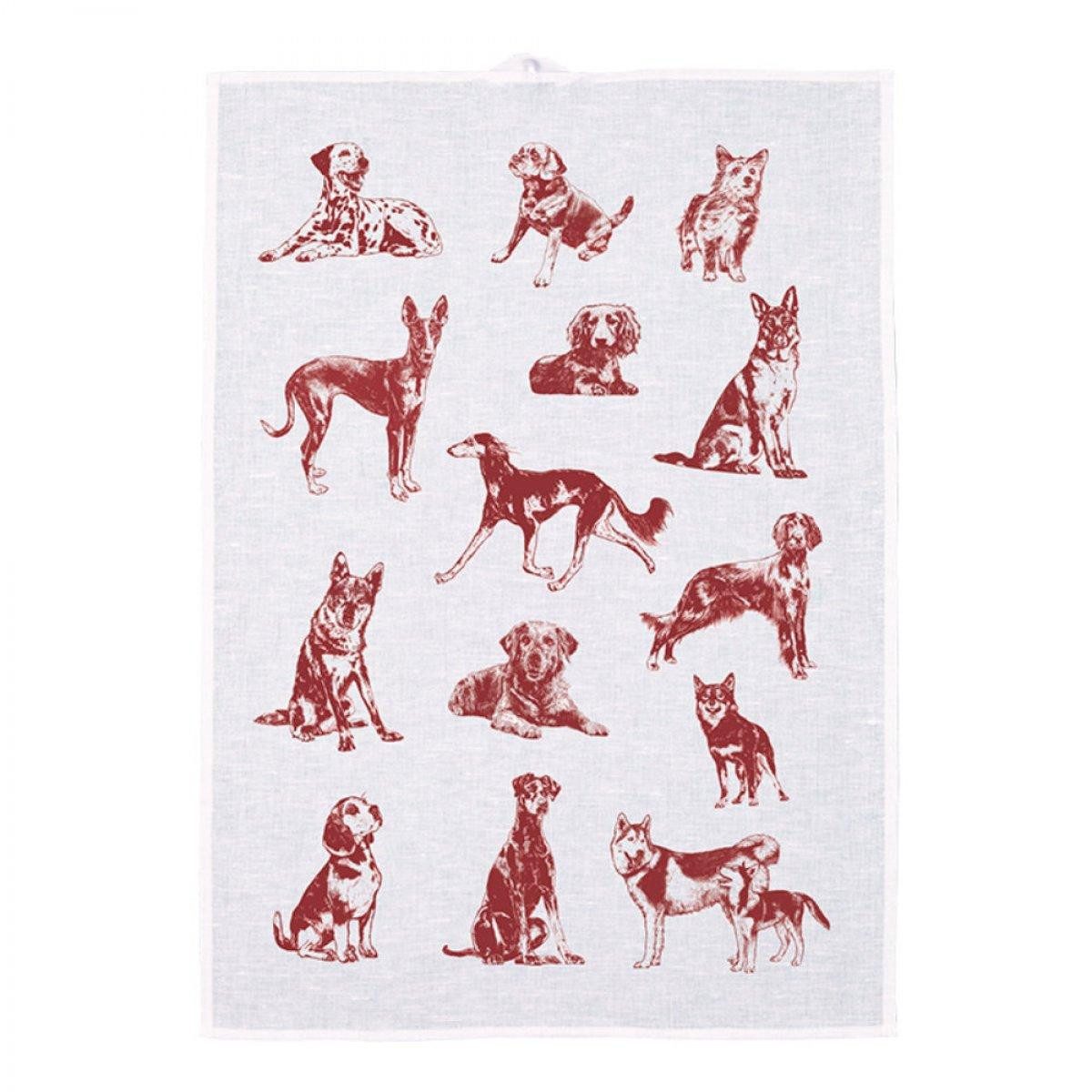 Frohstoff Geschirrtuch Geschirrtuch Hunde Rotholz