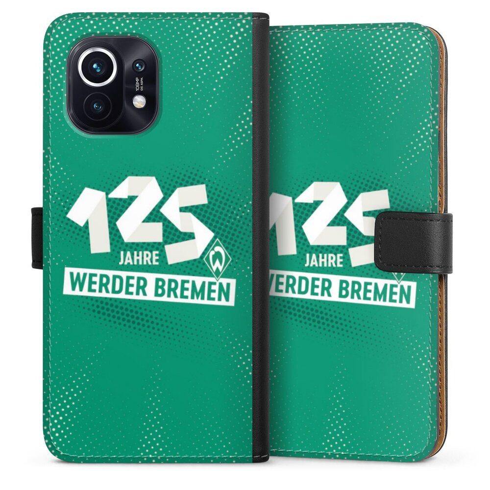 DeinDesign Handyhülle 125 Jahre Werder Bremen Offizielles Lizenzprodukt, Xiaomi Mi 11 Hülle Handy Flip Case Wallet Cover Handytasche Leder