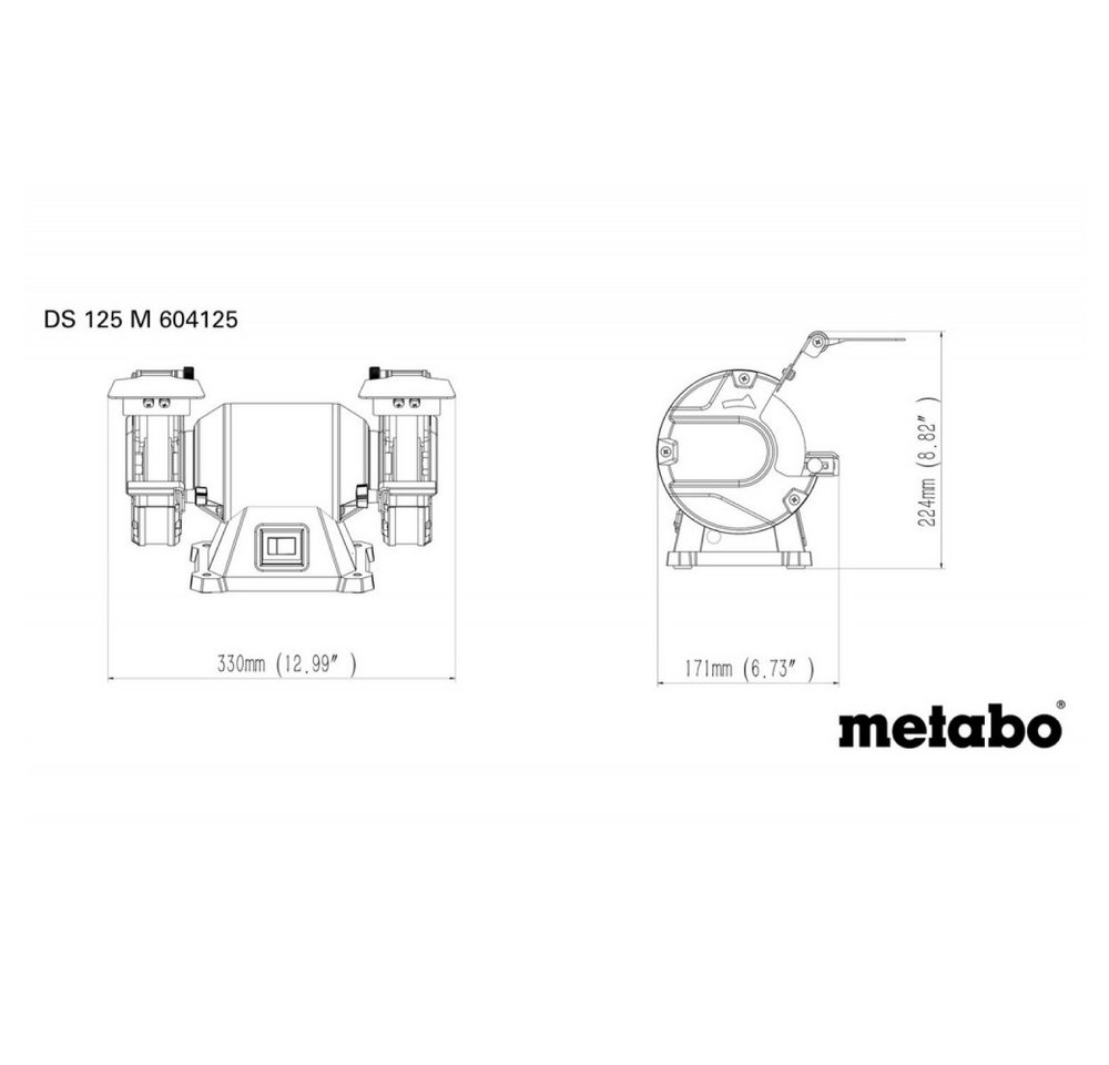 Thumbnail - metabo Elektrowerkzeug-Set Metabo DS 125 M Doppelschleifmaschine - Schleifmaschine.