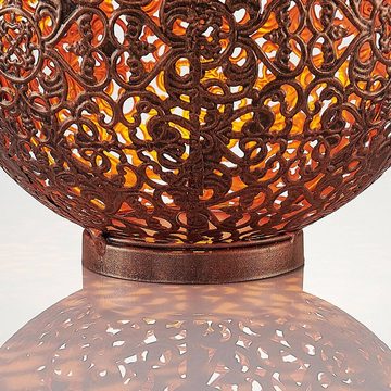 Lindby Dekolicht Dunjaris, LED-Leuchtmittel fest verbaut, Marokkanisch / Orientalisch, Metall, Kunststoff, Kupfer antik, 1