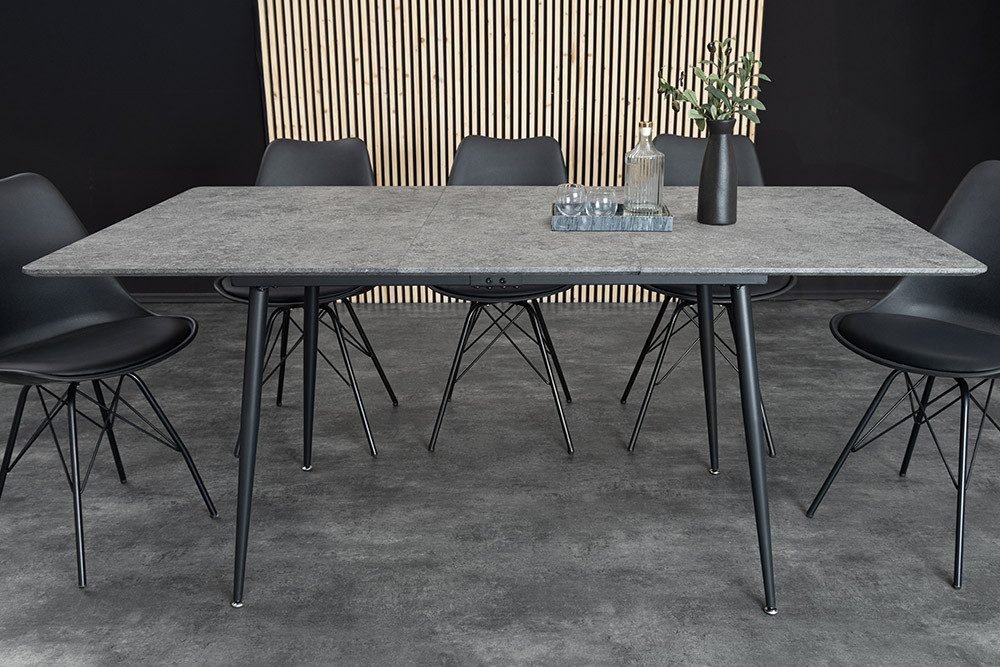 riess-ambiente Esstisch APARTMENT 120-160cm natur-Wildeiche, Metallgestell, ausziehbar, eckig (Einzelartikel, 1-St), verlängerbarer Küchentisch für 6 Personen - ideal für den Essbereich