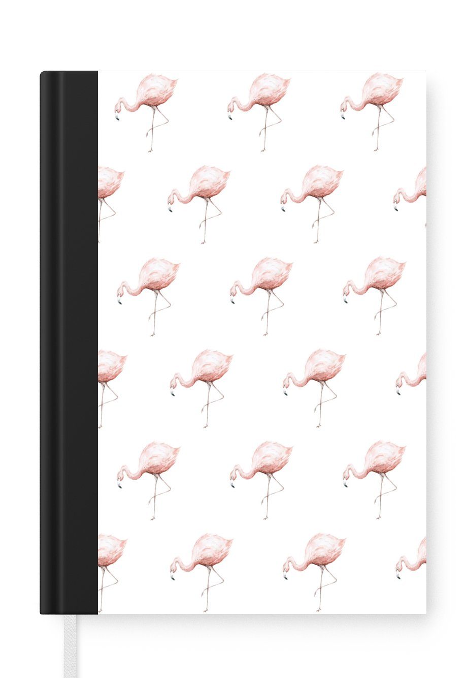 MuchoWow Notizbuch Flamingo - Pastell - Muster, Journal, Merkzettel, Tagebuch, Notizheft, A5, 98 Seiten, Haushaltsbuch