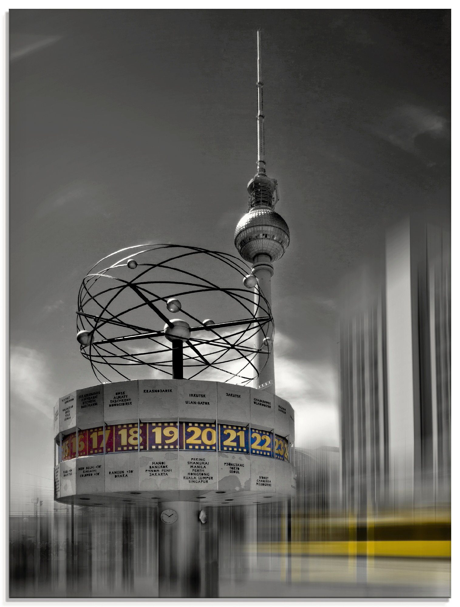 Artland Glasbild »Dynamische-Kunst Berlin Alexanderplatz«, Gebäude (1 Stück)-Otto