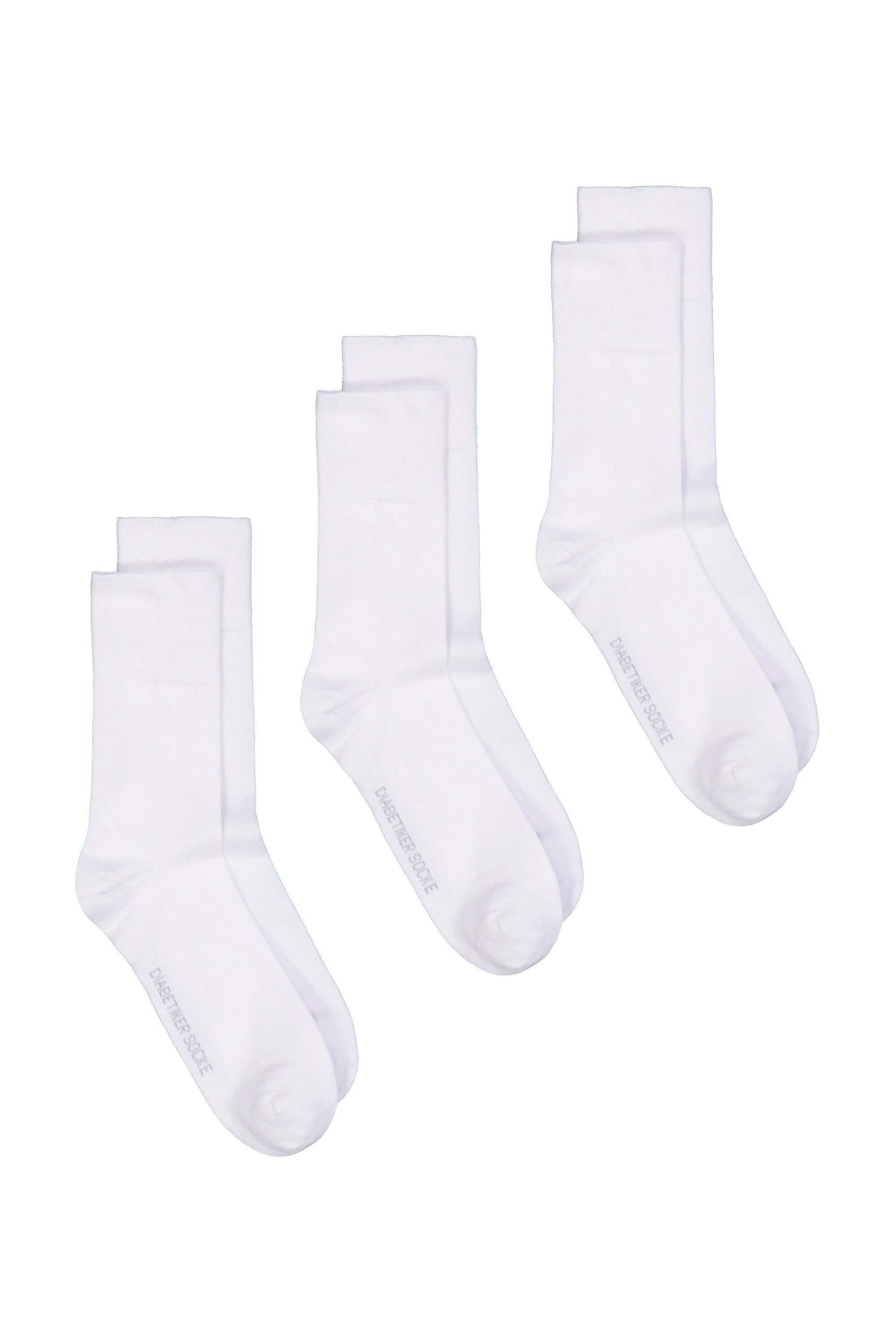 Ulla Popken Kuschelsocken Diabetiker-Strümpfe 3er-Pack druckfreier Schaft