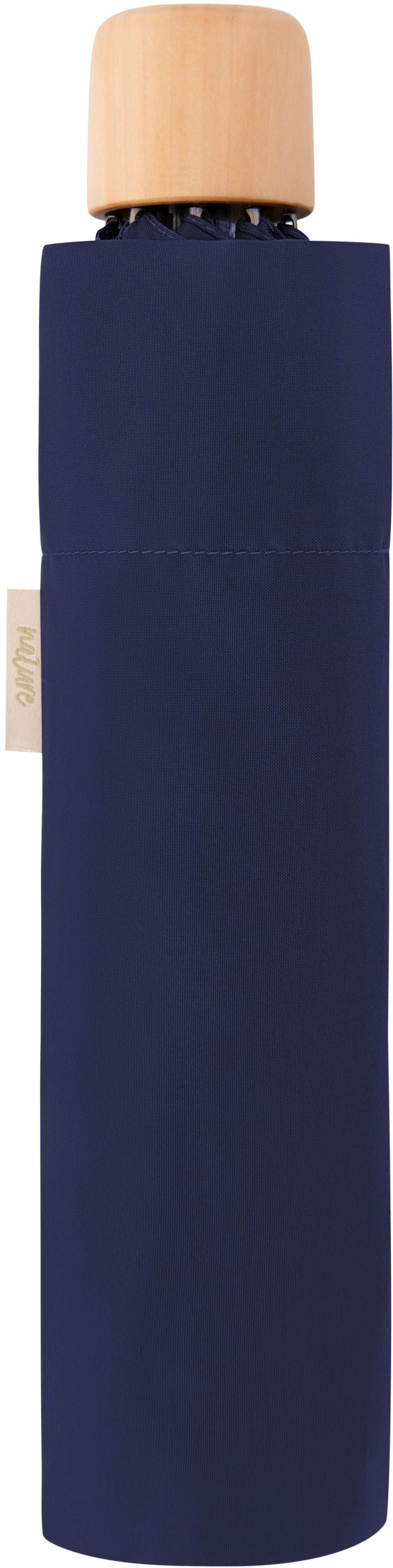 doppler® Taschenregenschirm nature Mini, Material schützt recyceltem aus Wald blue, mit deep aus - Griff weltweit FSC®