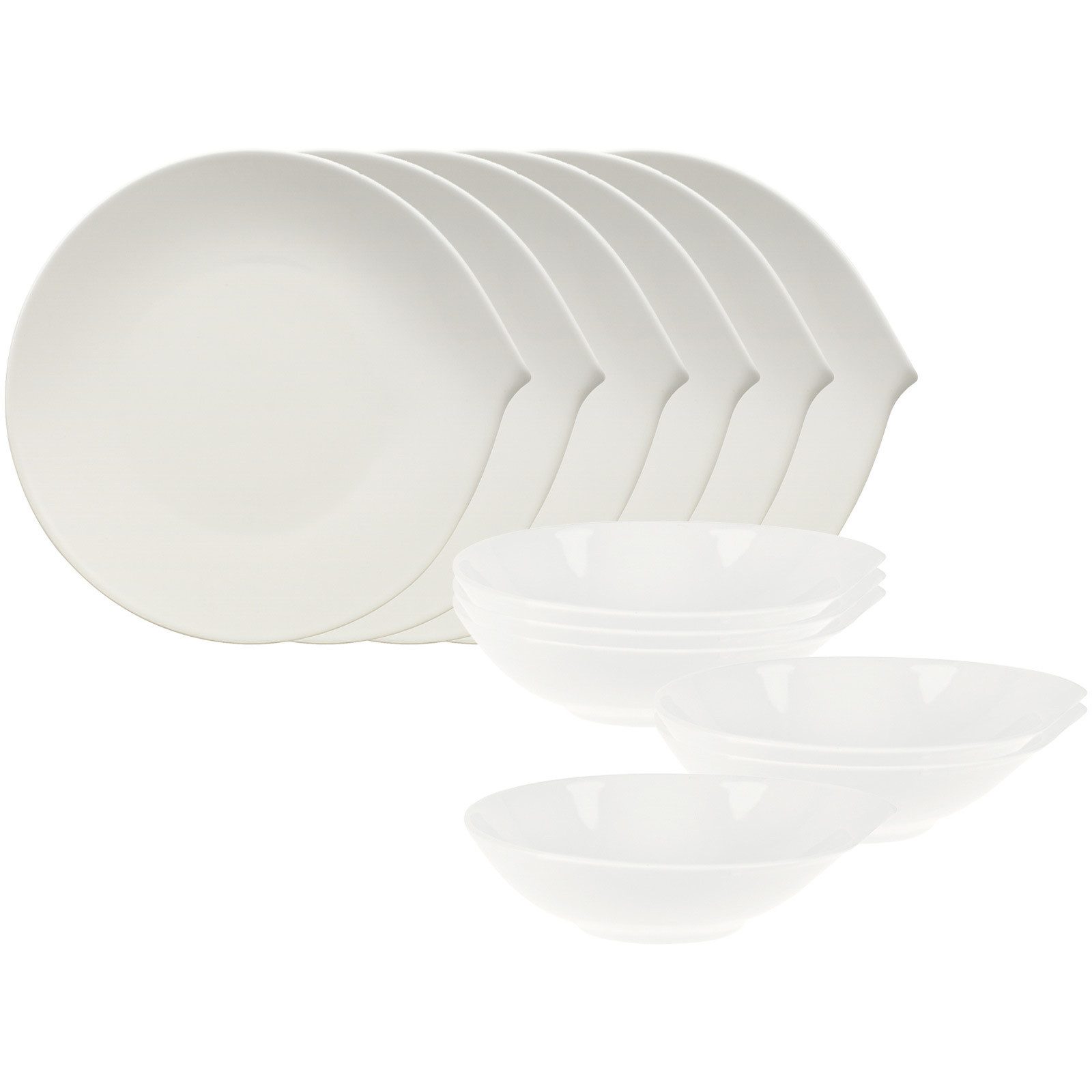 Villeroy & Boch Tafelservice Flow Tafelservice 12-tlg. (12-tlg), 6 Personen, Porzellan