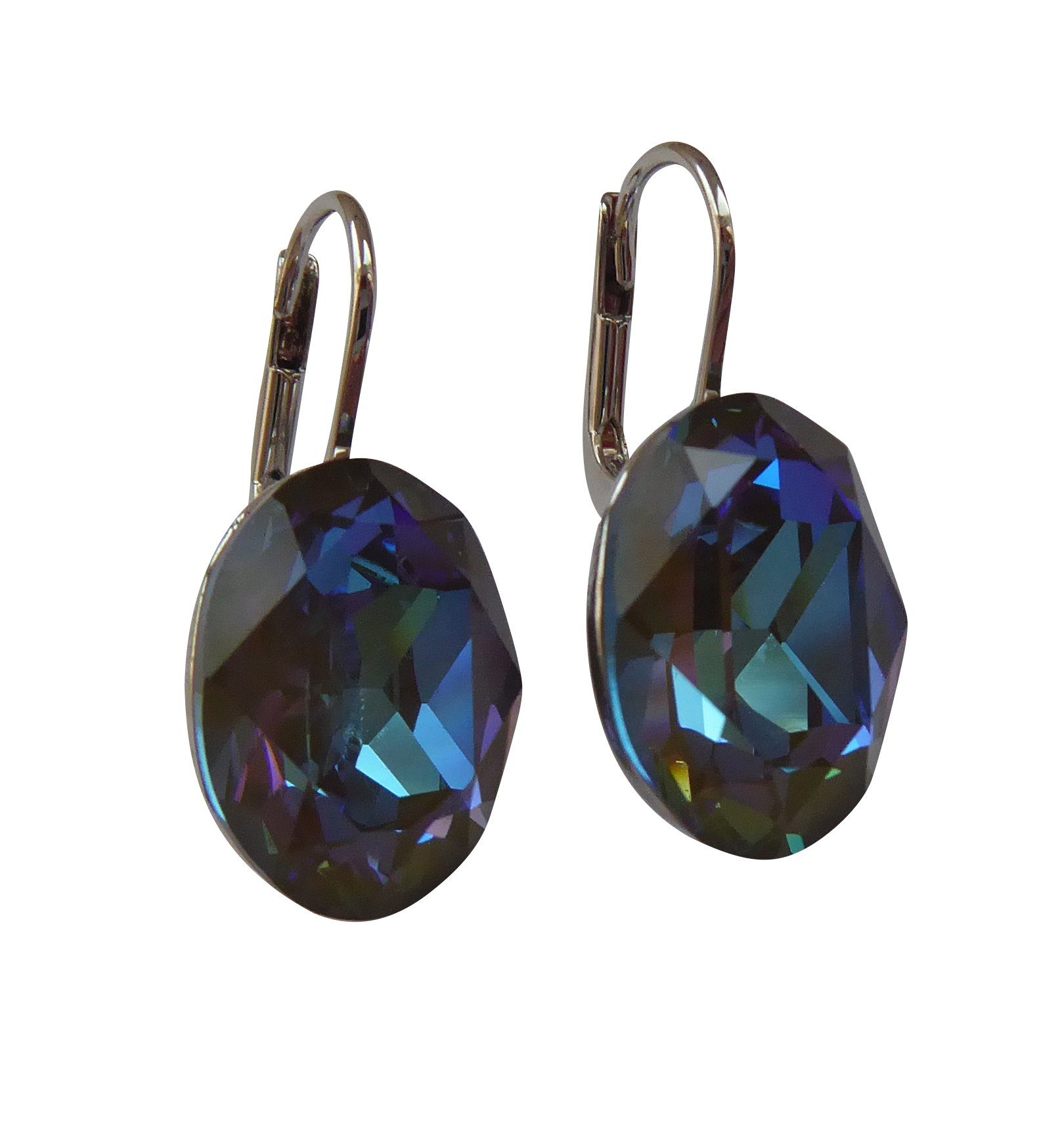 Paar Ohrhänger Ava blau rhodiniert Freizeit Alltag Büro