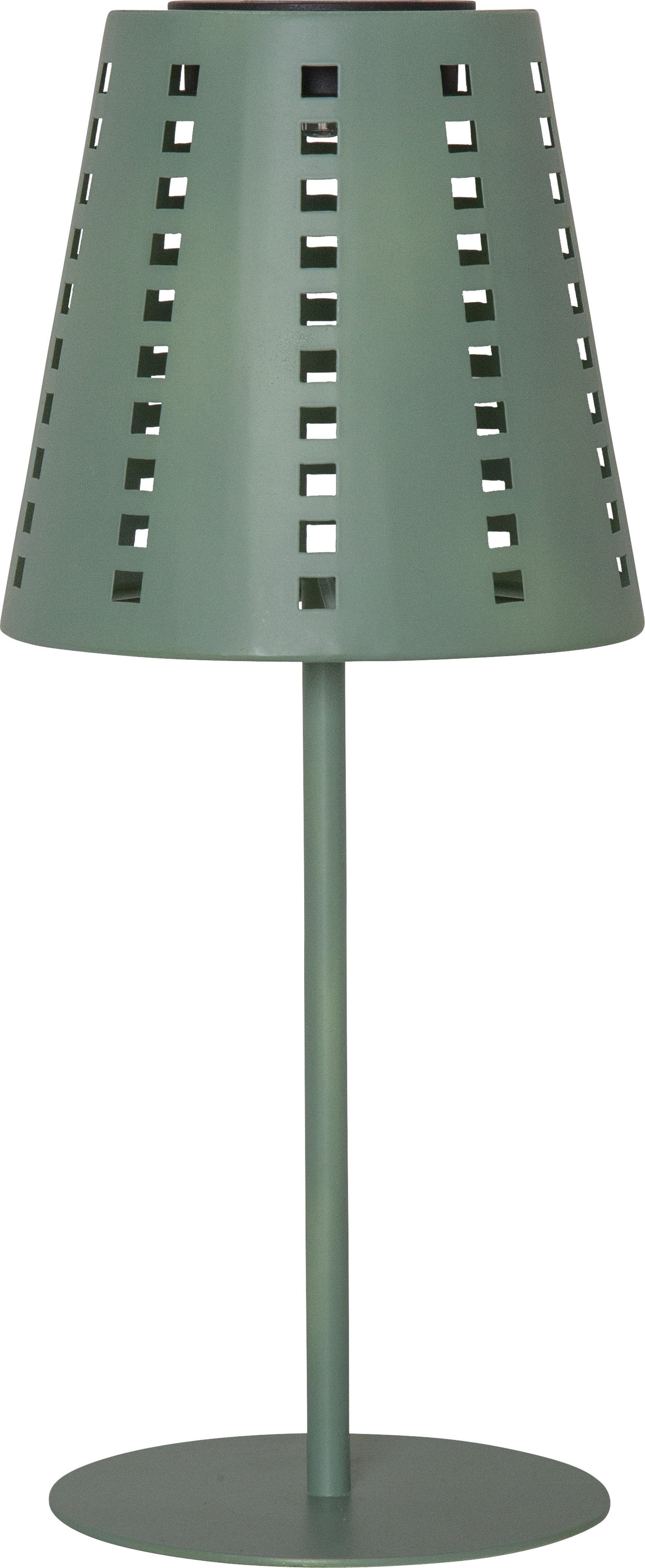 STAR TRADING LED Solarleuchte Solarlampe Sola, Tageslichtsensor, LED fest integriert, Warmweiß, Solar-Tischlampe, dekoratives Ausstanzungsmuster, Dämmerungssensor