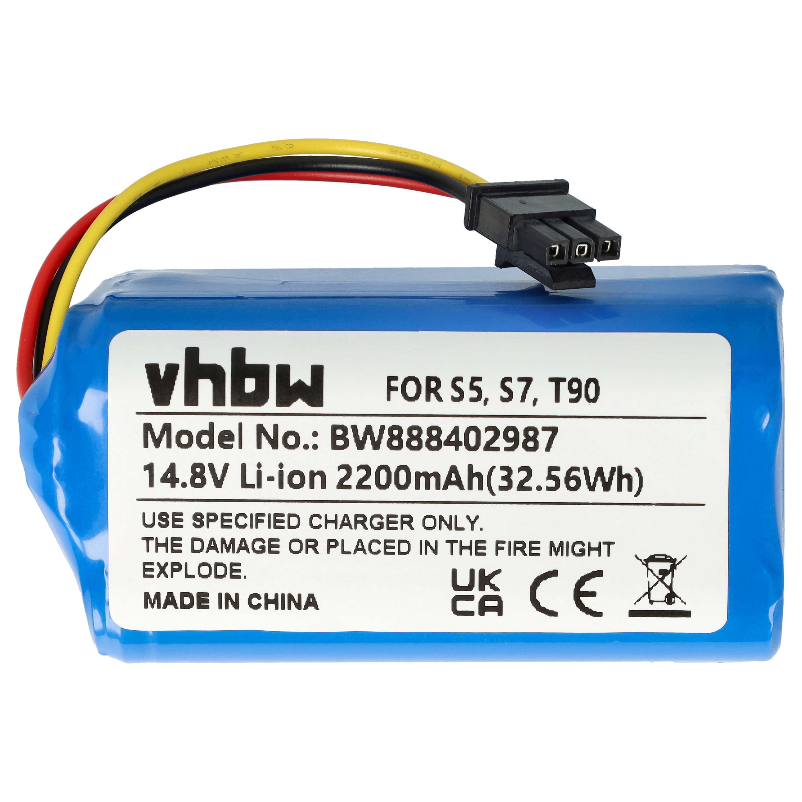 vhbw Akku passend für Qihoo T90, S7, S9, 360 S5, X9 Saugroboter (2200 mAh, Staubsauger-Akku Akku Li-Ion 2200 mAh (14,8 V, 1 St), Leistungsfähiger Austausch-Akku für Ihren Saugroboter