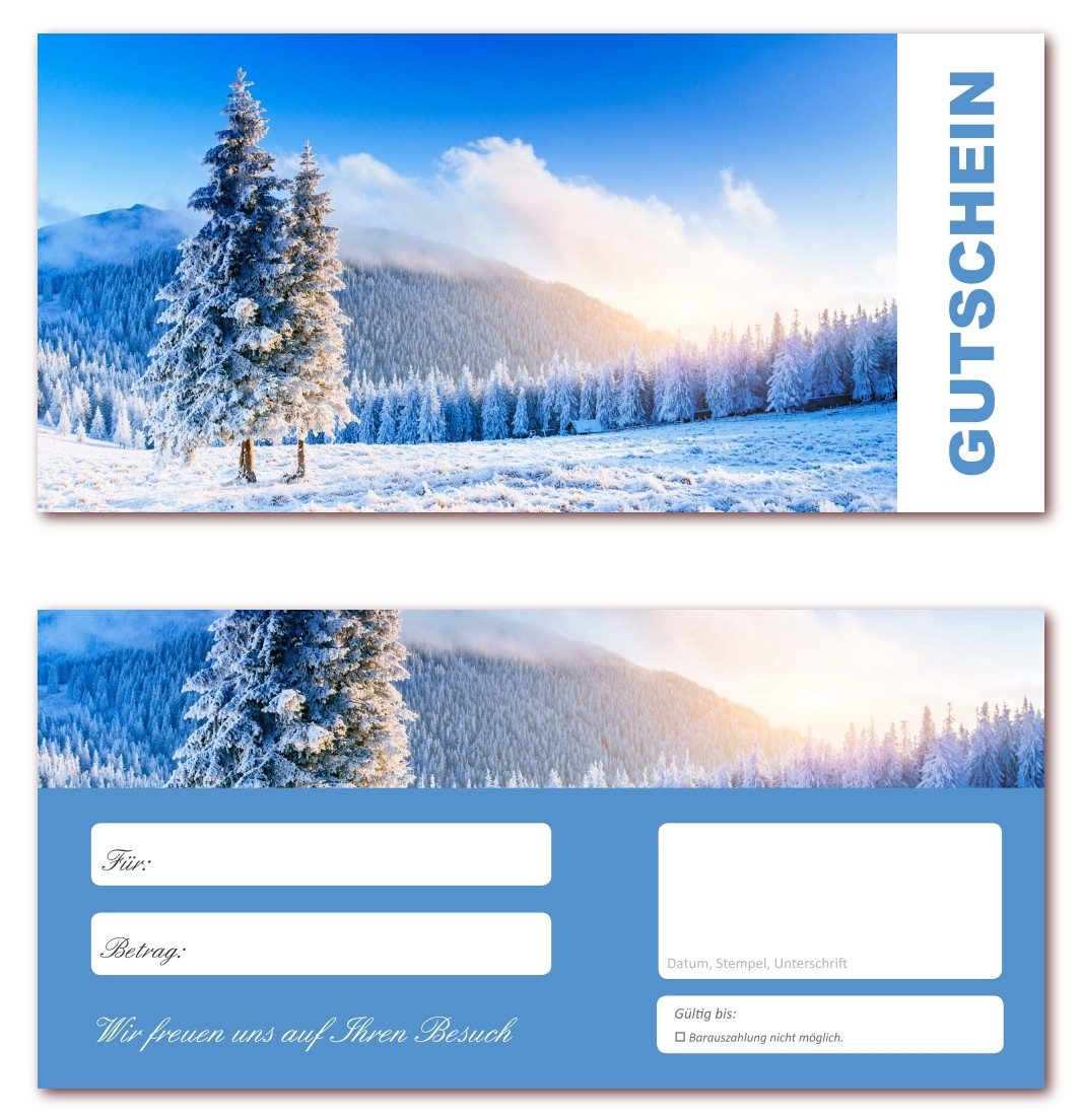 Geschenkkarte Geschenkgutscheine Winter Gutscheine (Winterlandschaft-622)