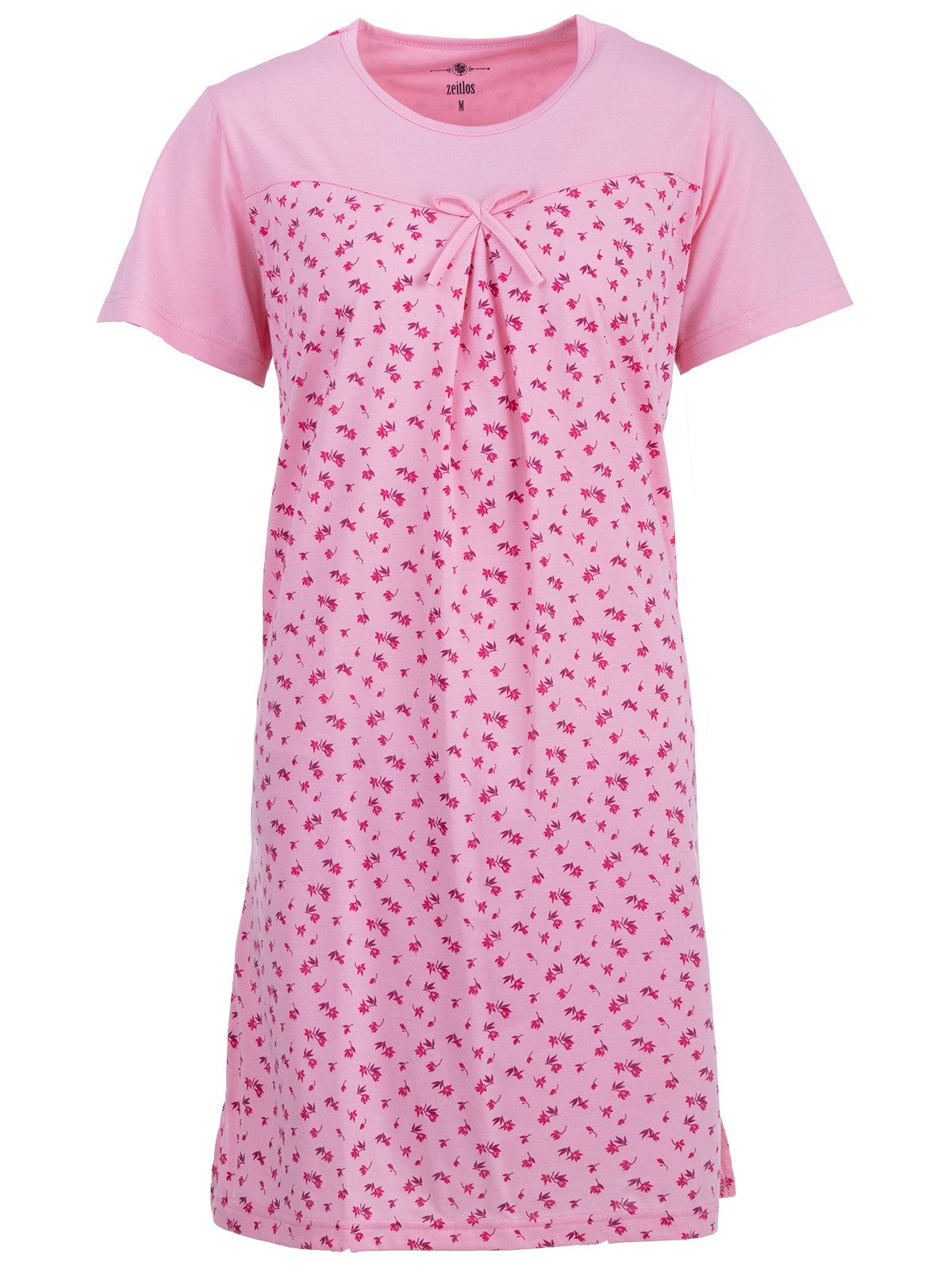 Damen Nachthemd Kurzarm Mit Herz Oder Schmetterling - Weiches Jersey, V-Ausschnitt, Größen M-2XL