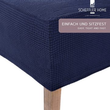 Stuhlhusse Sofia Stretch Stuhlhussen Flanell, Muster zeitlos, sh SCHEFFLER-HOME LIVE HOMESTYLE